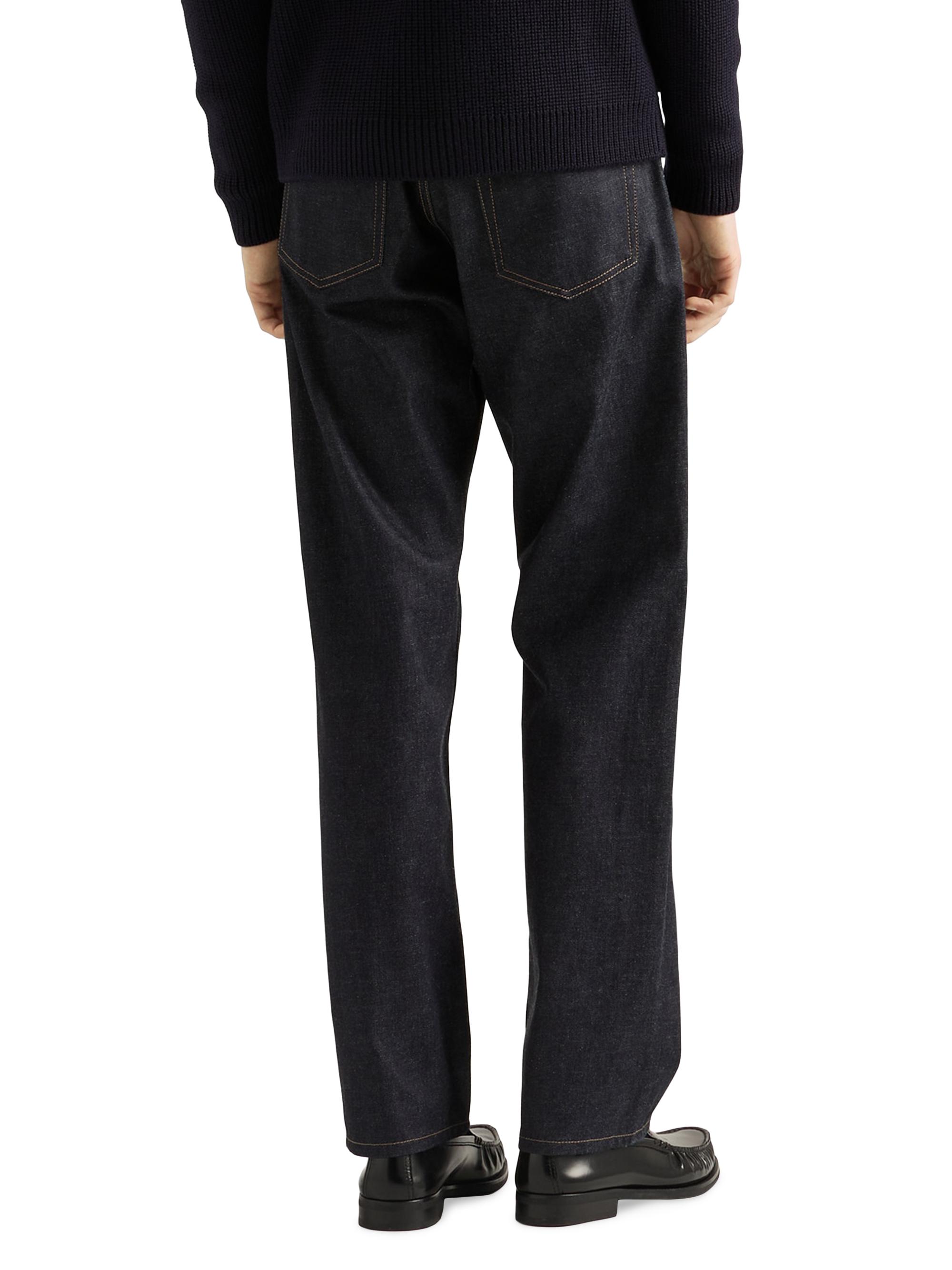 Prada Raw Denim Jeans with Leather Strap | Saks Fifth Avenue