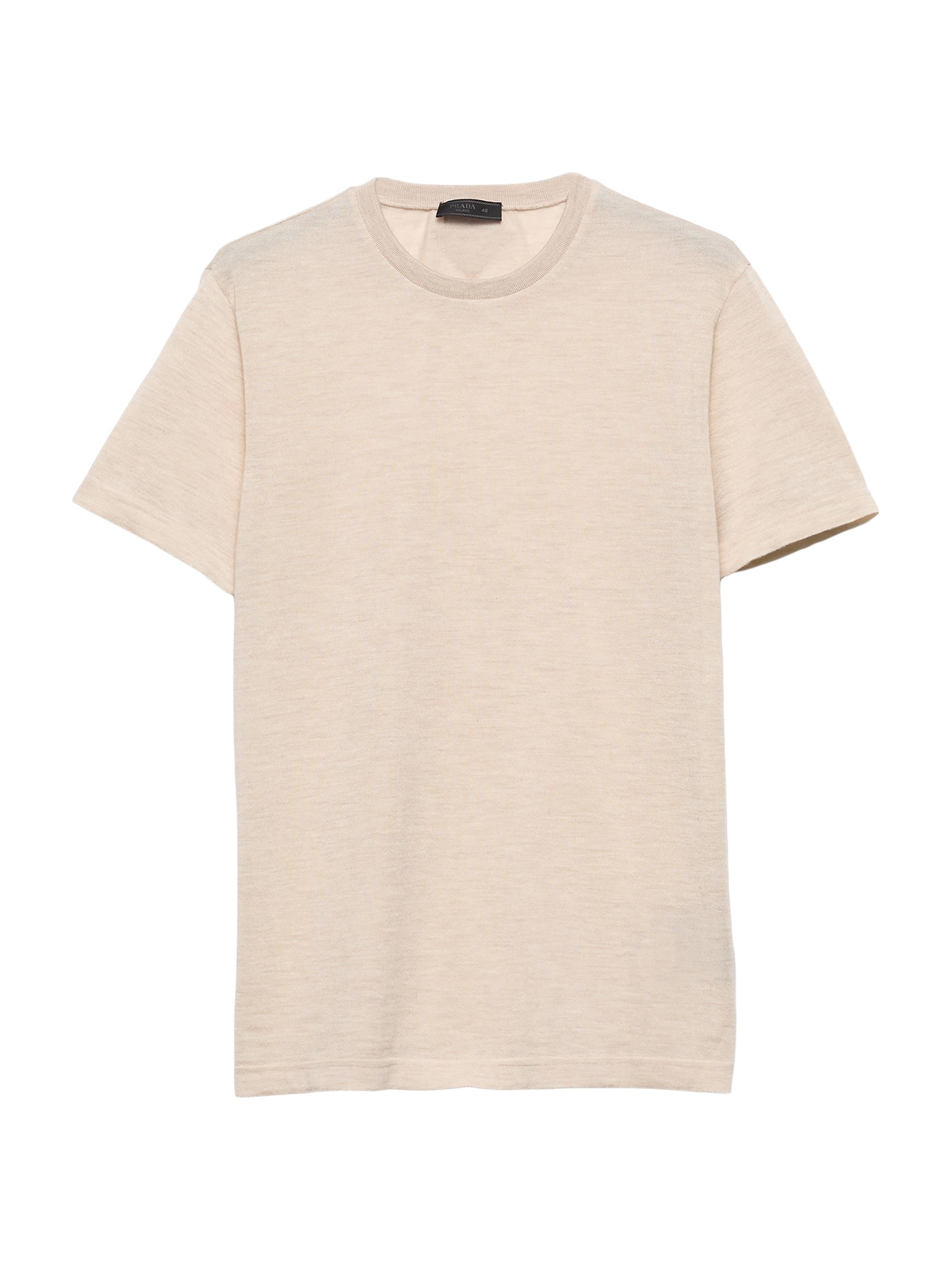 Prada Men's Oversized Cashmere T-Shirt - Beige Khaki