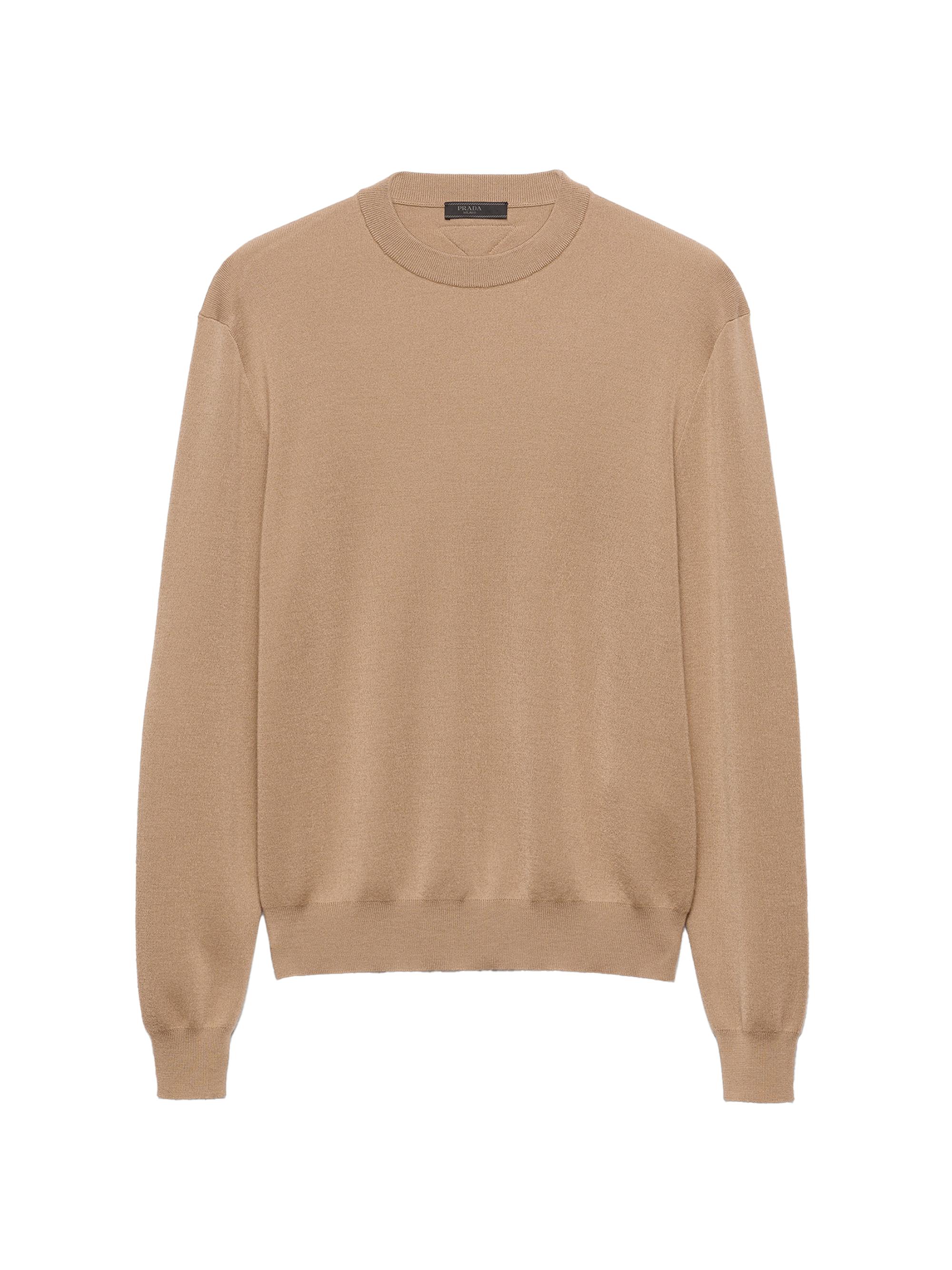 Prada Men's Cashmere Crew-Neck Sweater - Beige Khaki