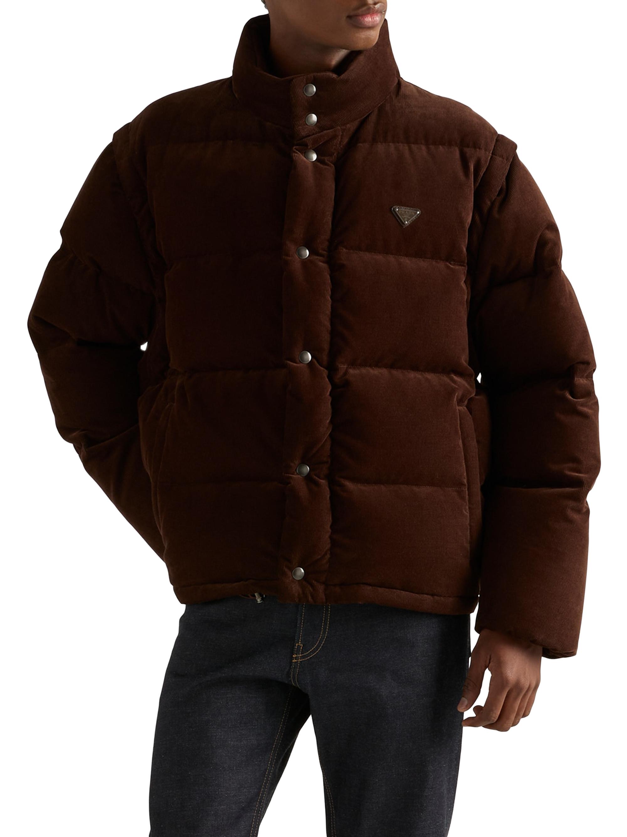 Prada Medium-Weight Corduroy Down Jacket | Saks Fifth Avenue