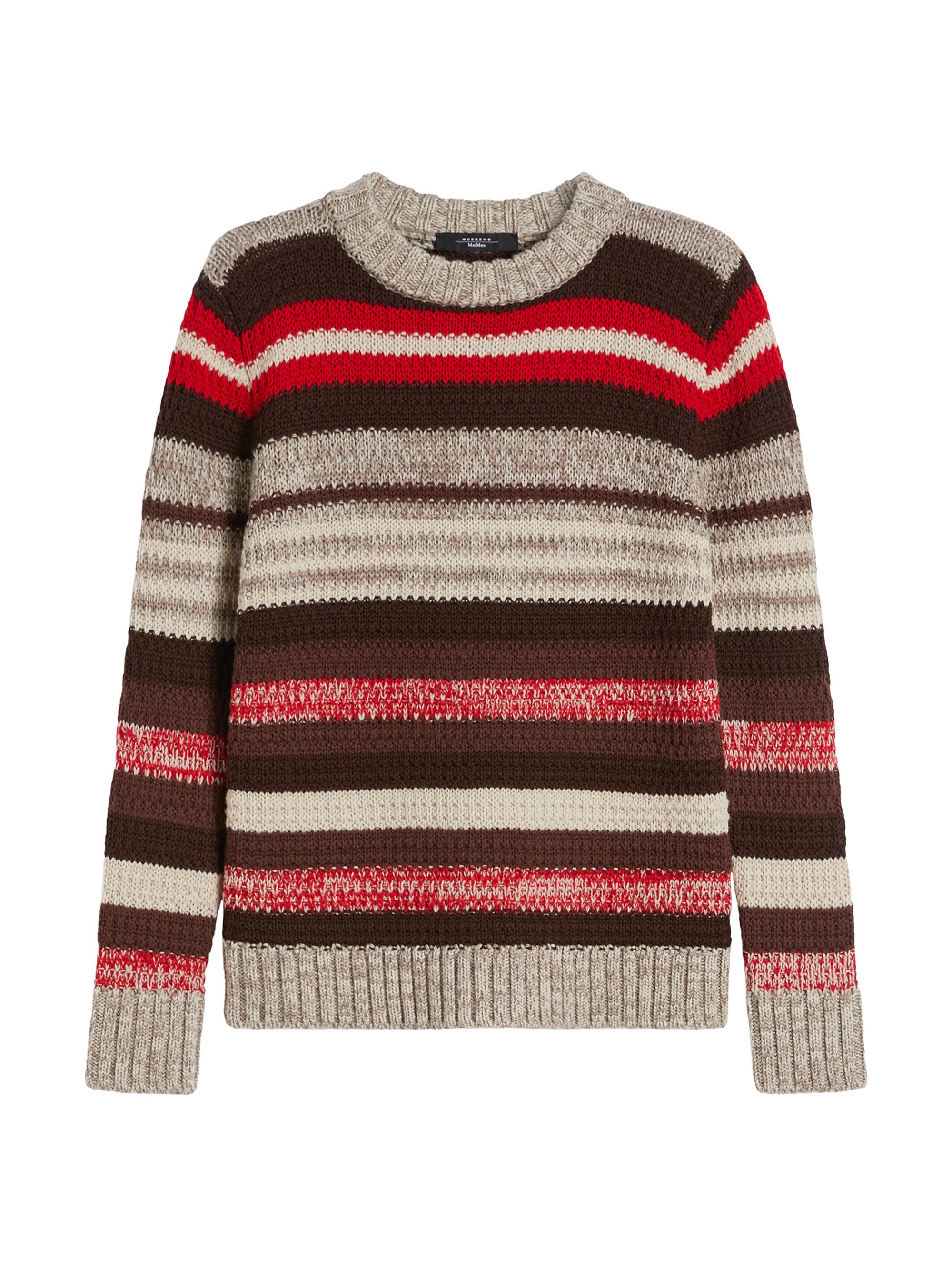 Weekend Max Mara Women's Ribbed Wool Knit Jumper - Red Pinstripes