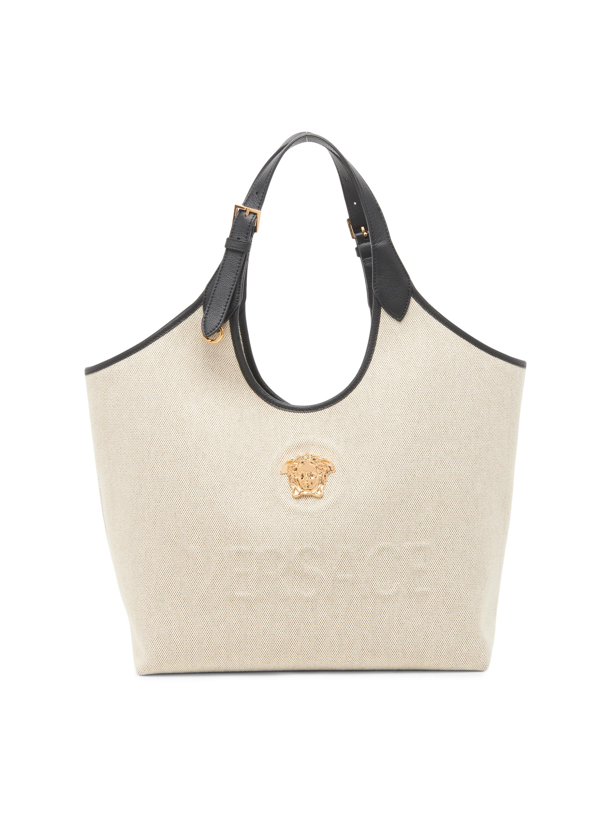 Versace Women's Medusa Cotton Tote Bag - Rope Black  Gold