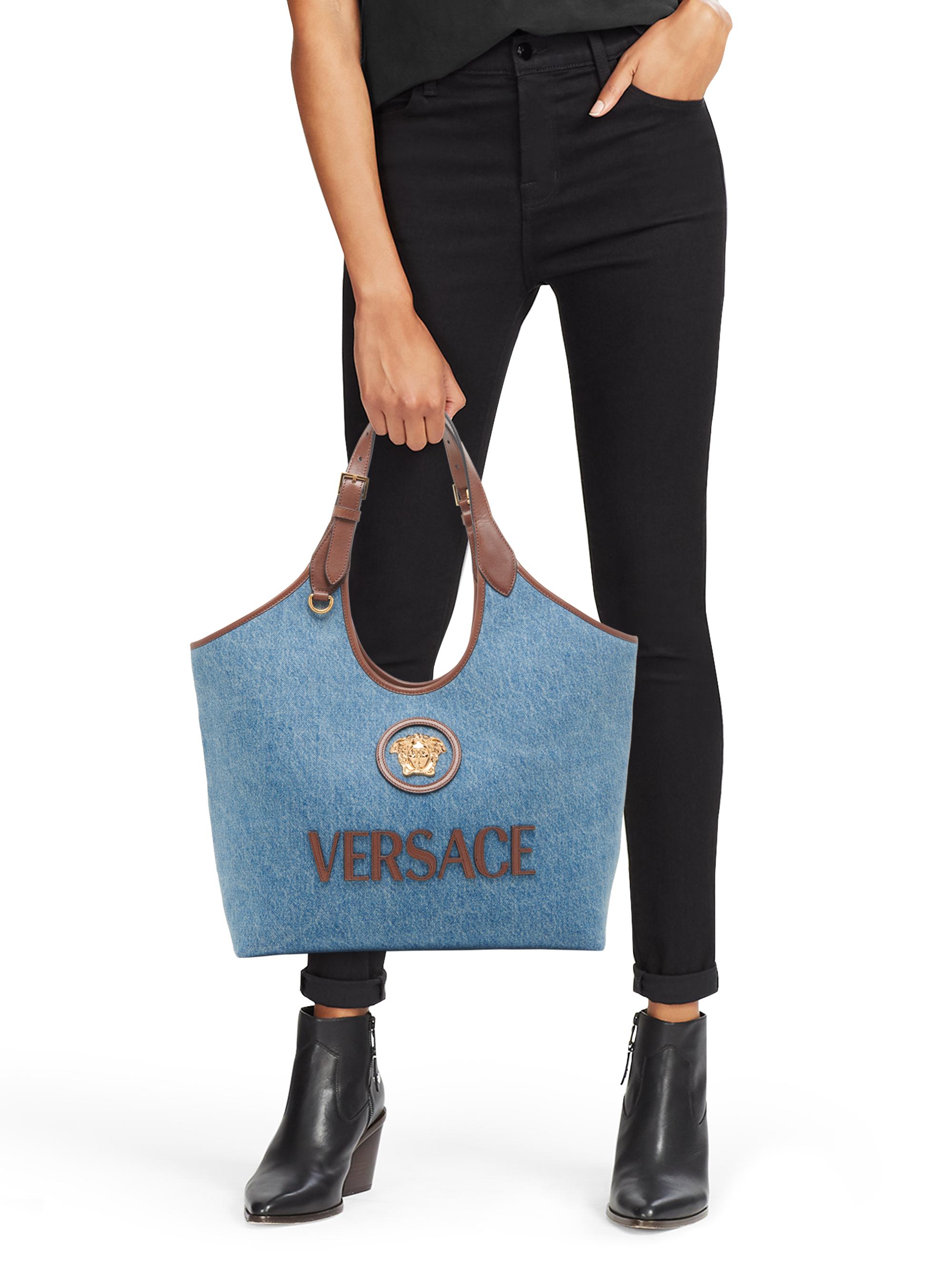 Versace Medusa Logo Denim Tote Bag | Saks Fifth Avenue