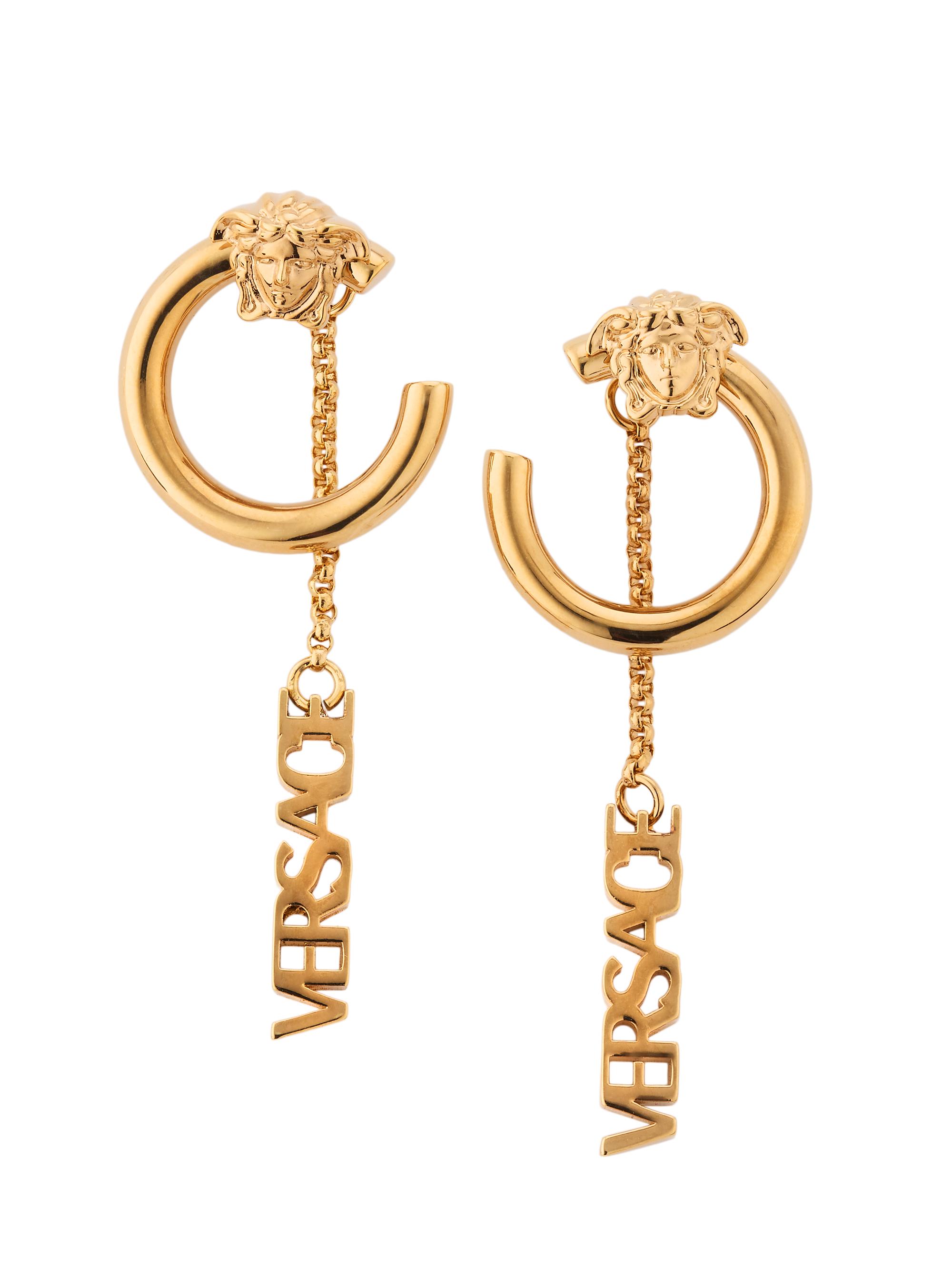 Versace Women's Goldtone Medusa Logo Drop Earrings -  Gold