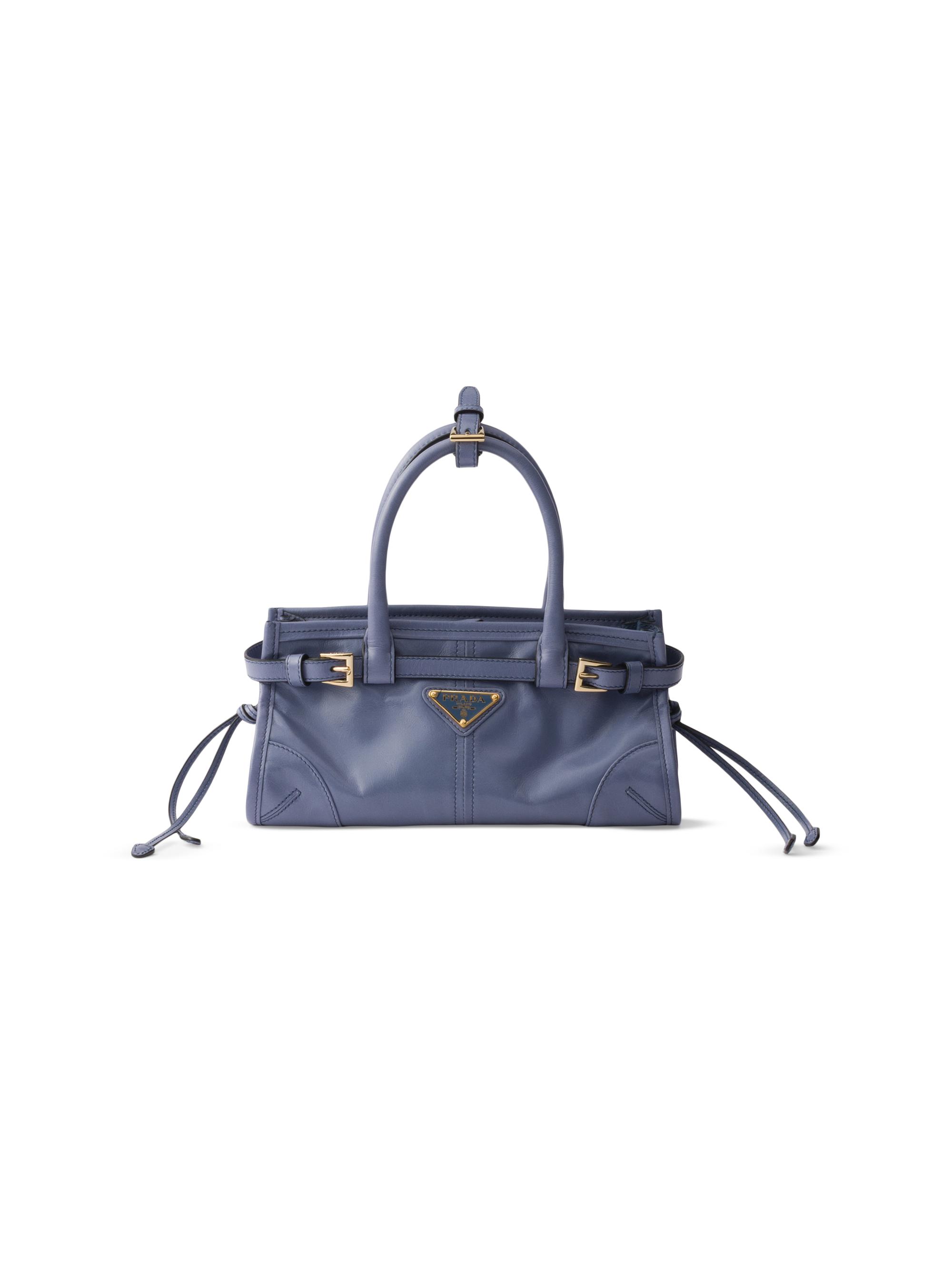 Prada Women's Bonnie Leather Mini Top Handle Bag - Blue