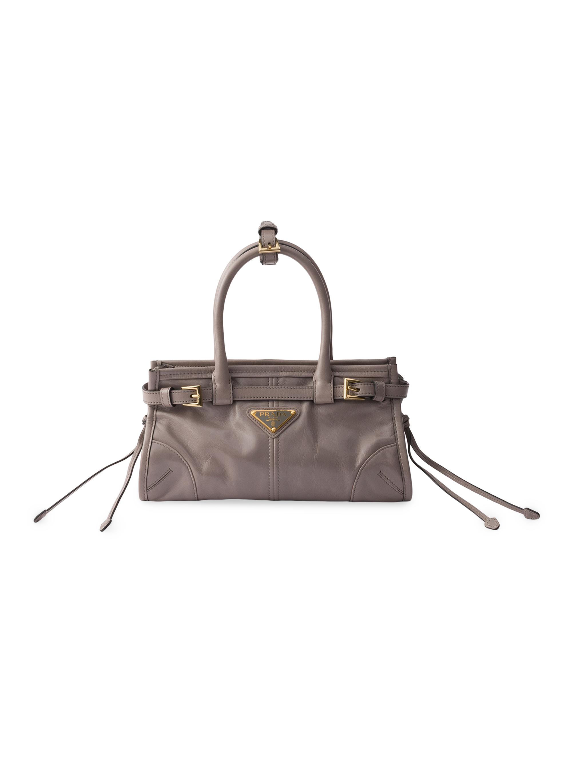 Prada Women's Bonnie Leather Mini Top Handle Bag - Light Brown