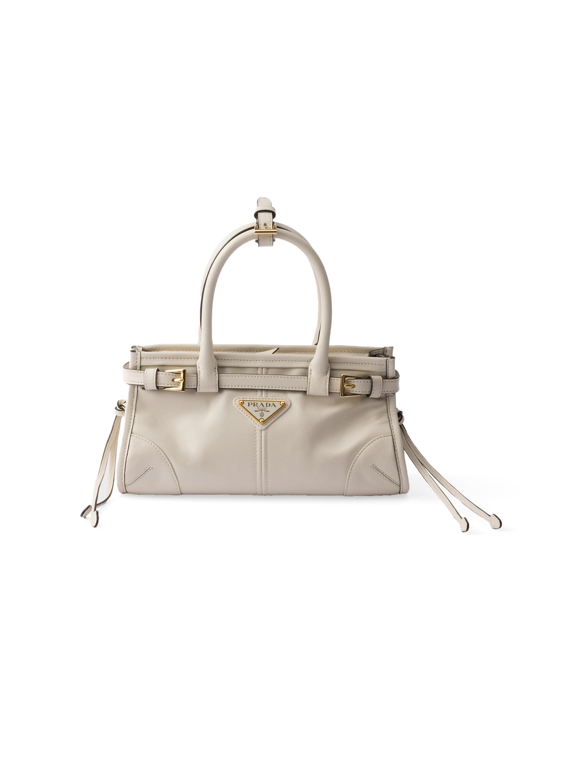 Prada Women's Bonnie Leather Mini Top Handle Bag - White