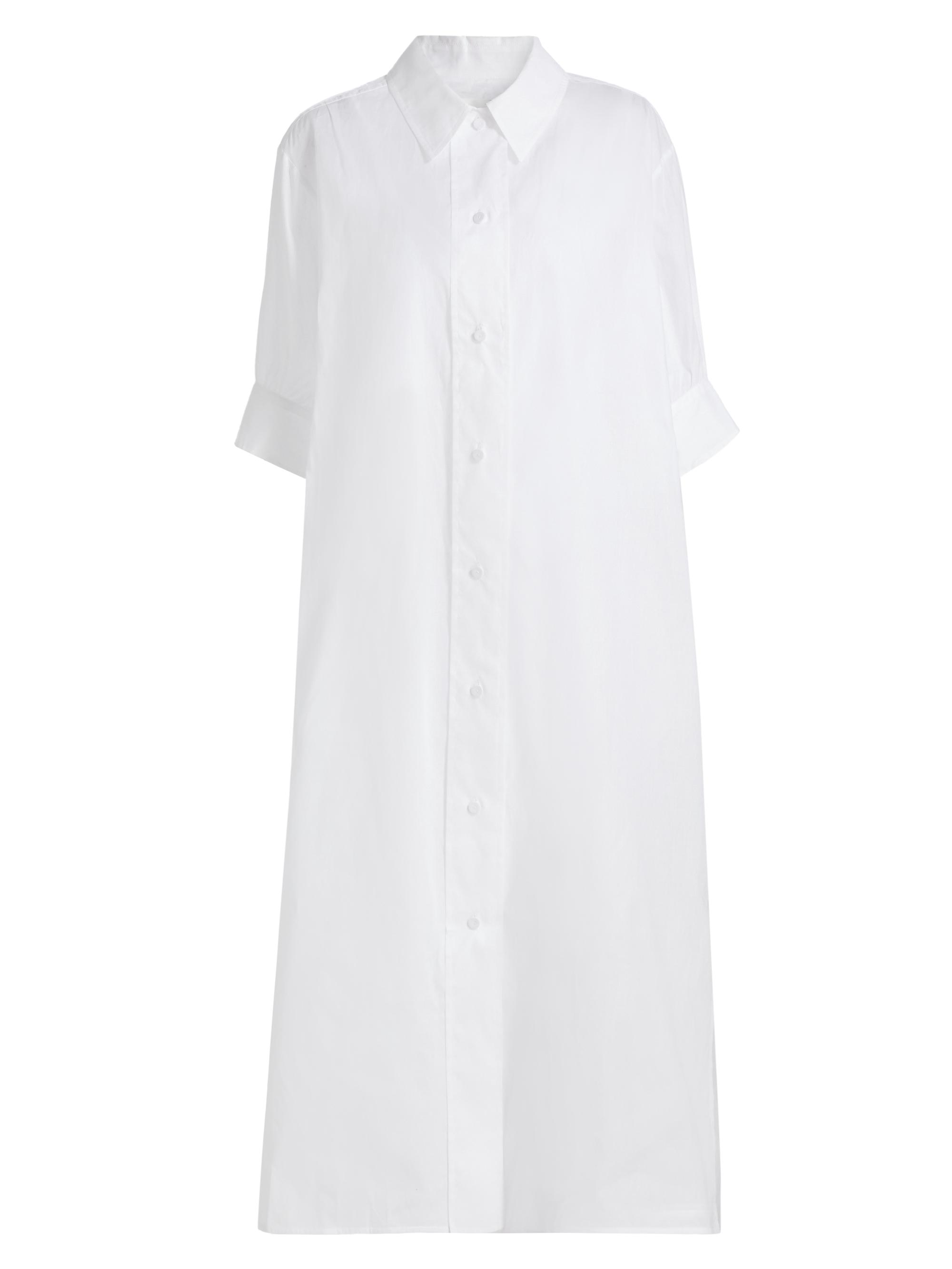Jil Sander Women's Cotton Relaxed-Fit Midi-Shirtdress - Optic White
