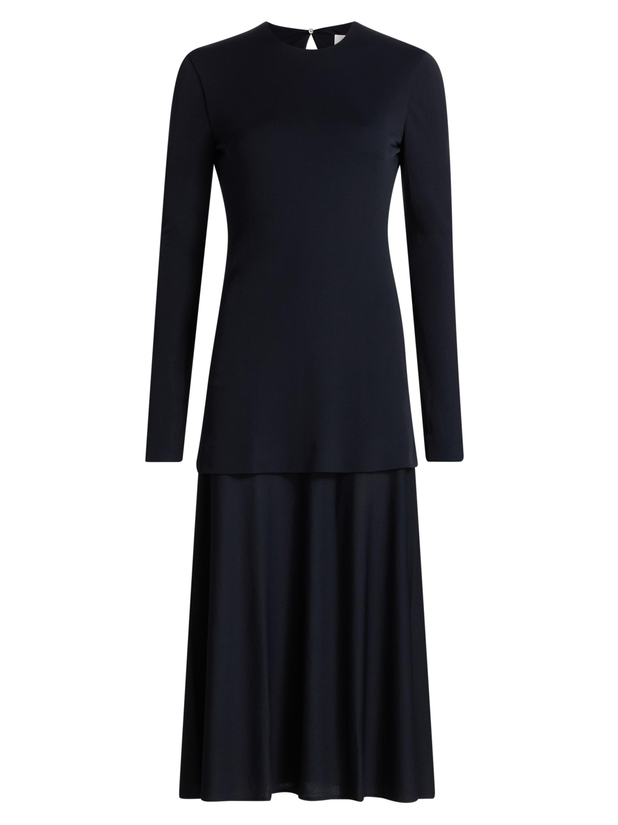 Jil Sander Women's Layered Drop-Waist Midi-Dress - Navy