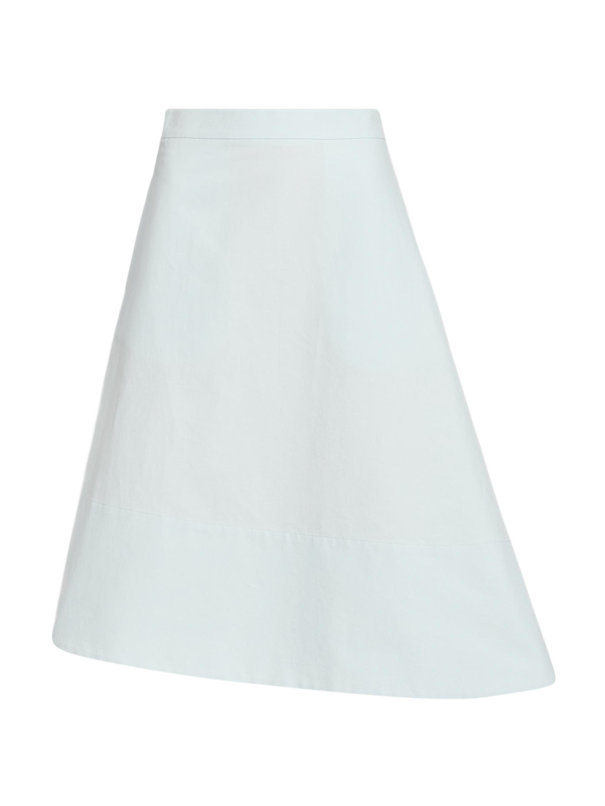 Jil Sander Women's Compact Light Double-Cotton Asymmetric Midi-Skirt - Sky