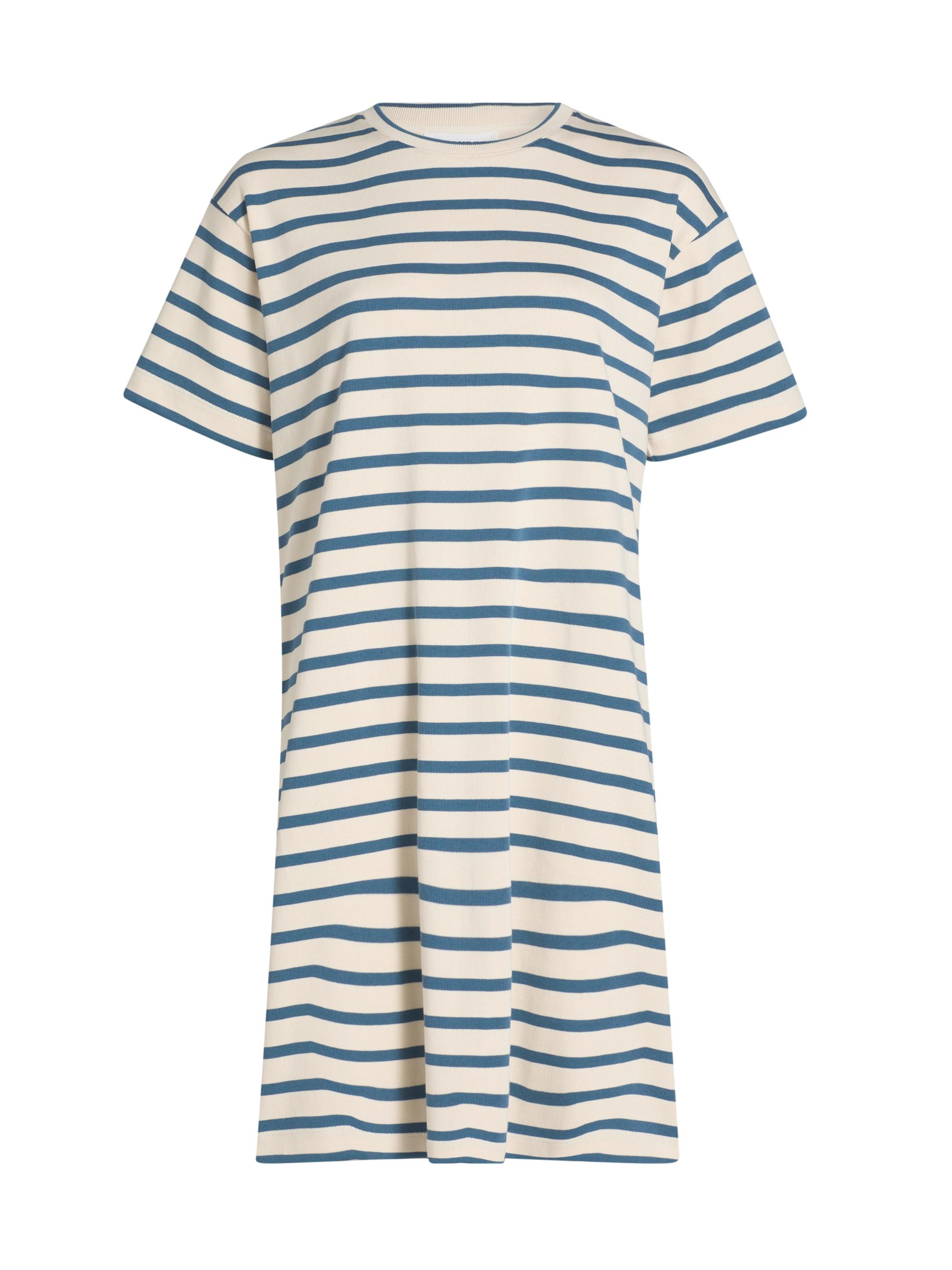 Jil Sander Women's Striped Cotton T-Shirt Knee-Length Dress - Cornsilk - Women's Clothing
