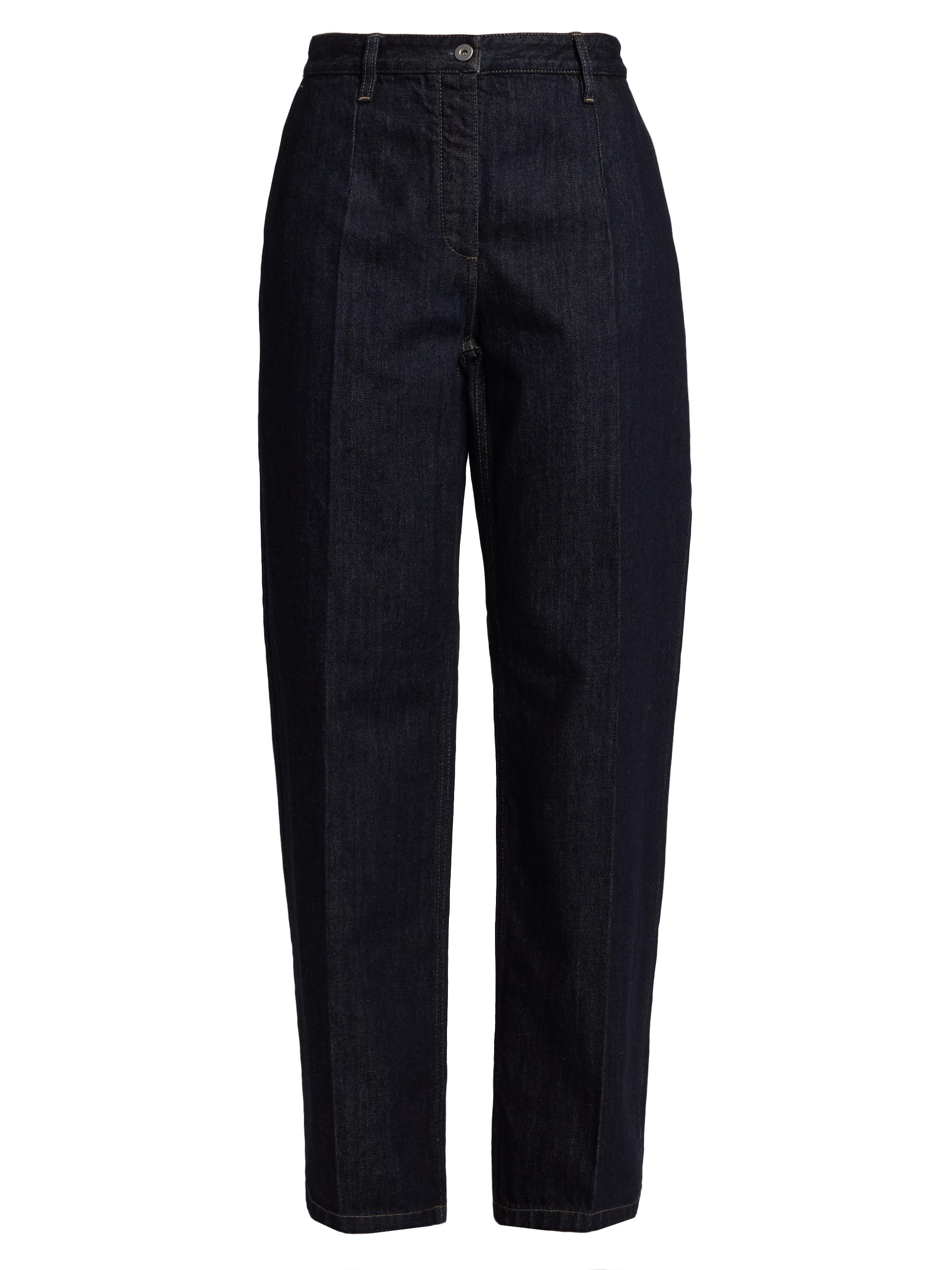Jil Sander Women's Creased Denim Trousers - Magnet - Women's Clothing