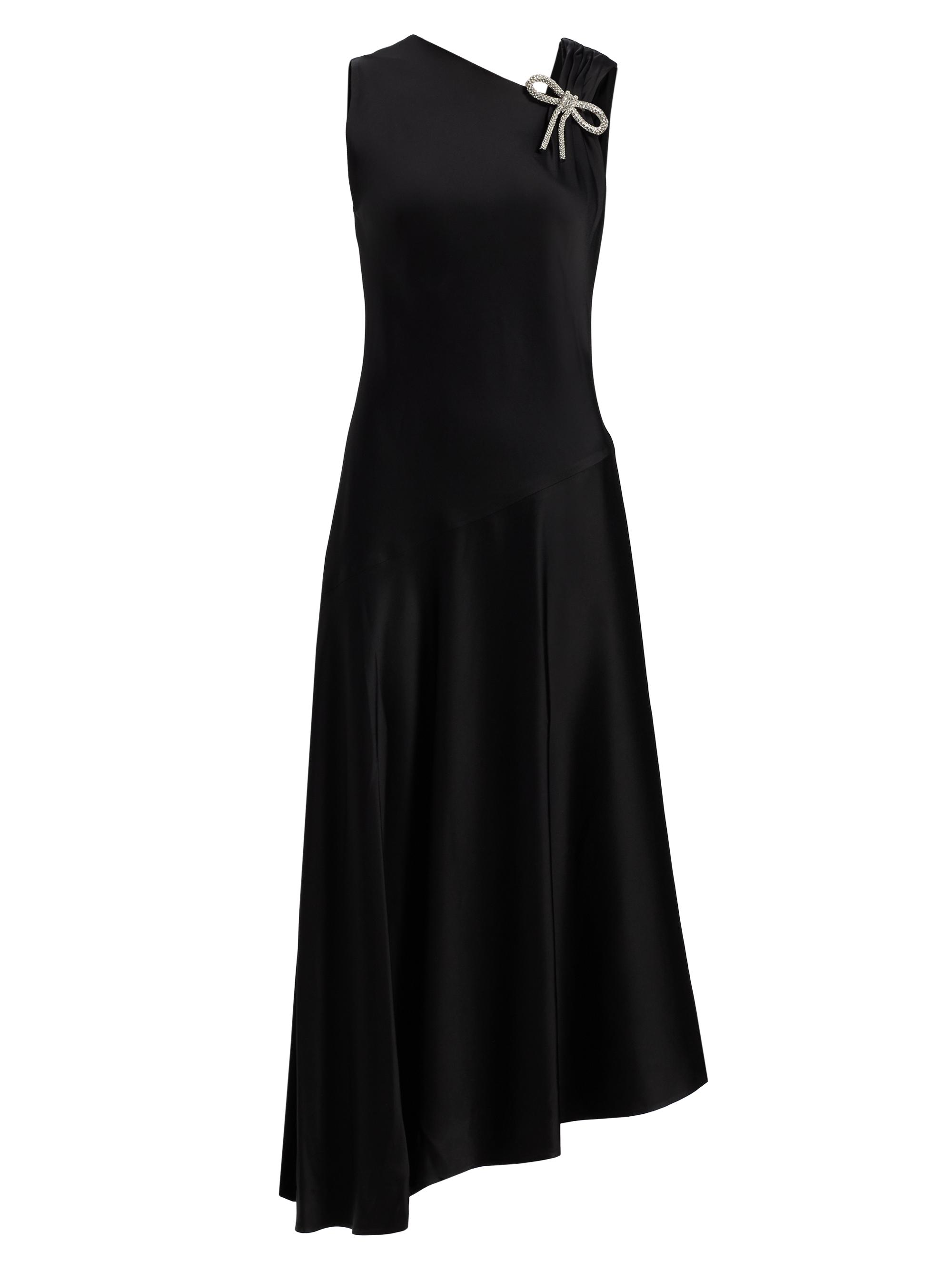 Jil Sander Women's Crystal Bow Bias-Cut Midi-Dress - Black - Women's Clothing