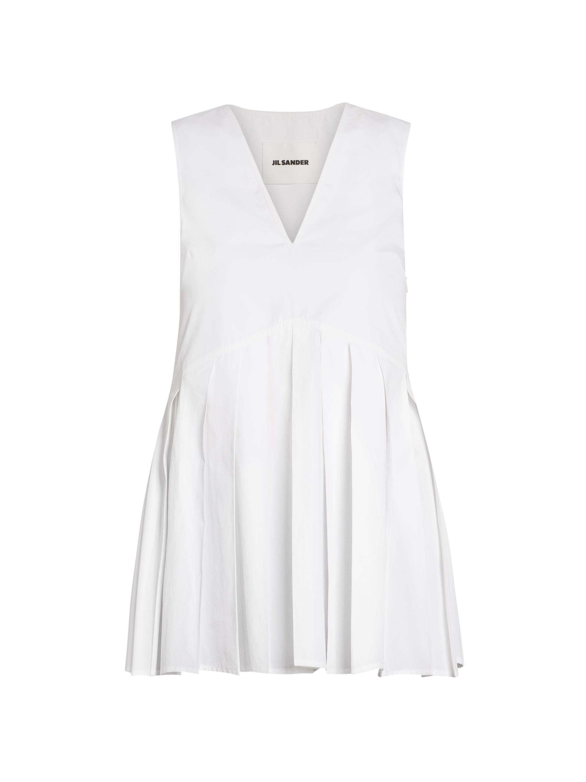 Jil Sander Women's Pleated Cotton Top - Optic White