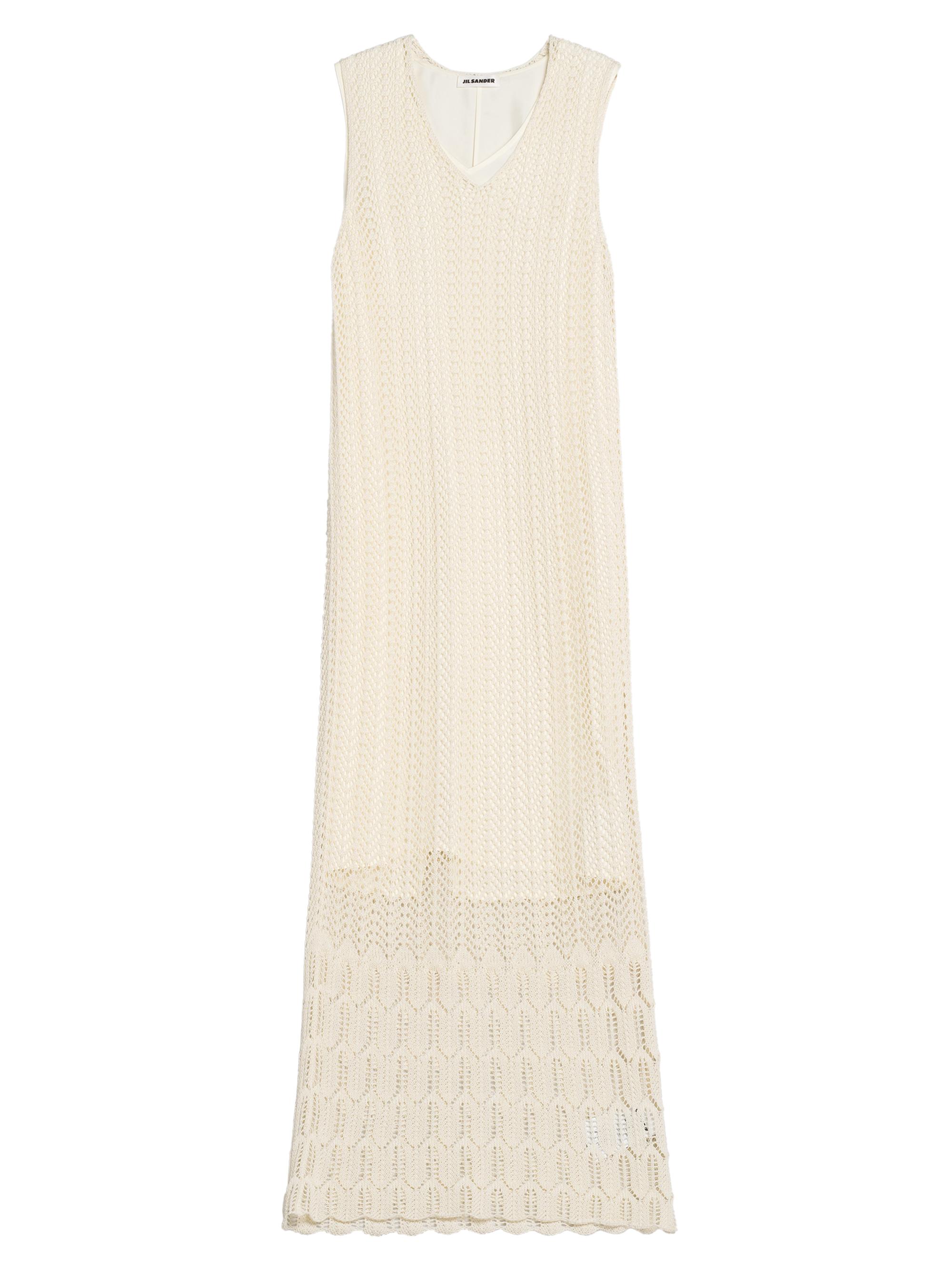 Jil Sander Women's Chevron Knit Cotton Maxi Dress - Eggshell