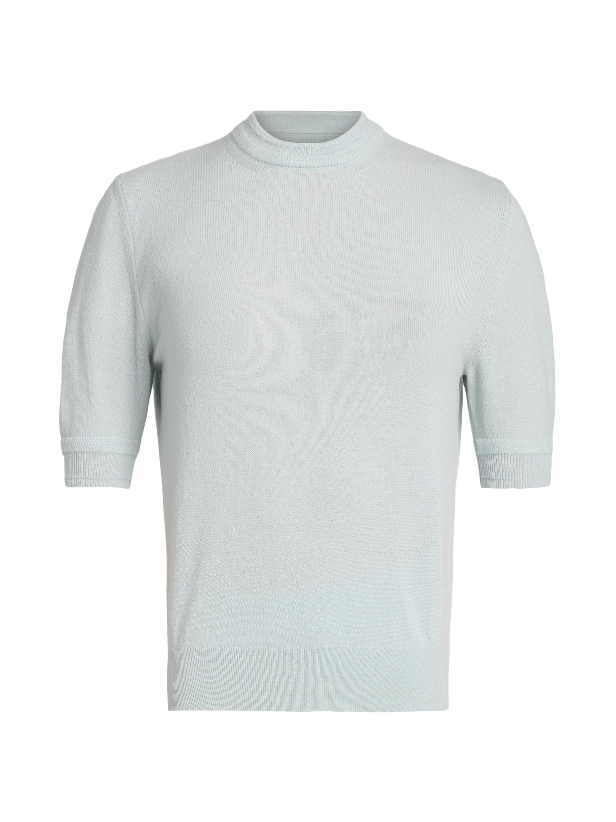 Jil Sander Women's Merino Wool Short-Sleeve Sweater - Sky