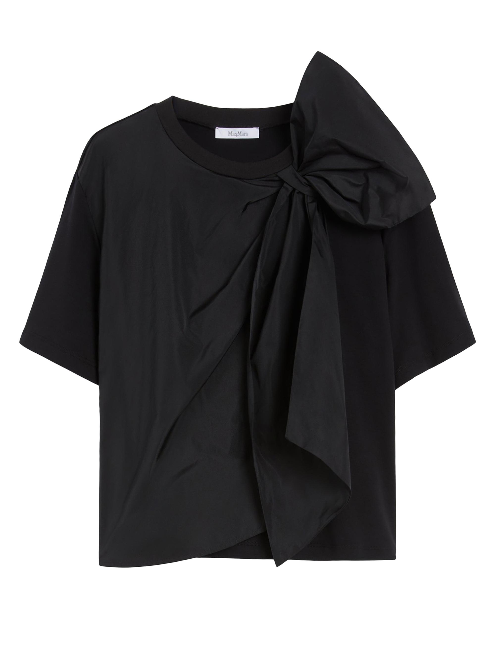 Max Mara Women's Jersey T Shirt with Maxi Bow - Black