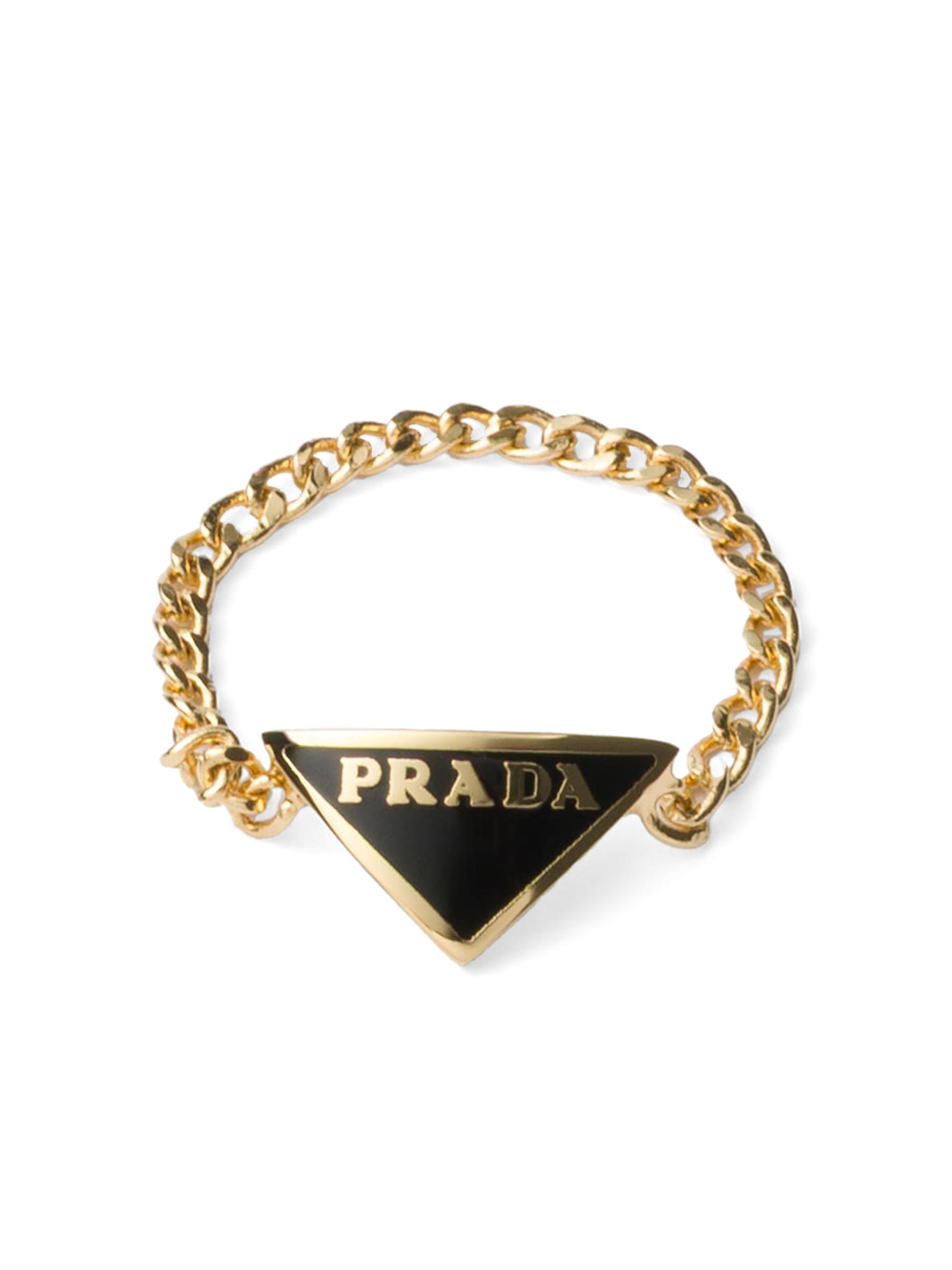Prada Women's Enameled Metal Ring - Gold