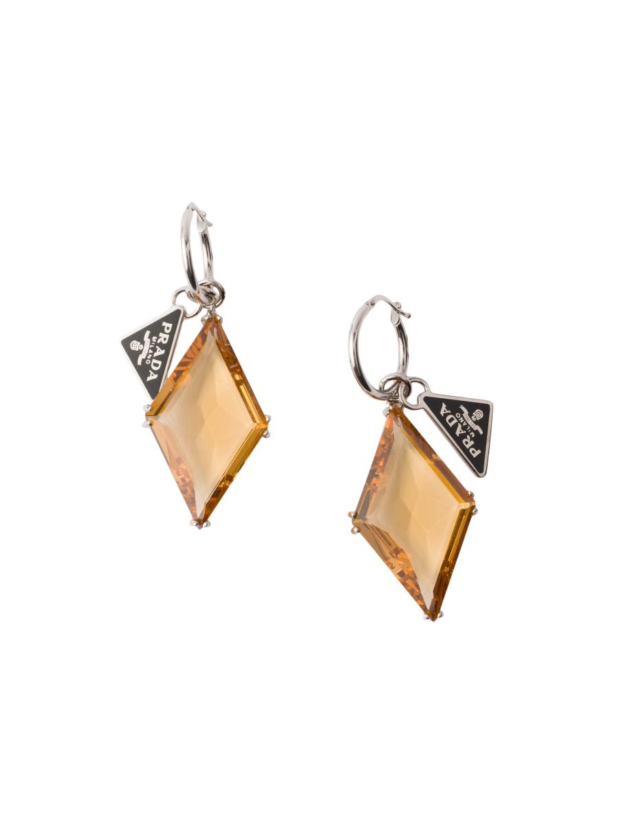 Prada Metal and Glass Earrings | Saks Fifth Avenue