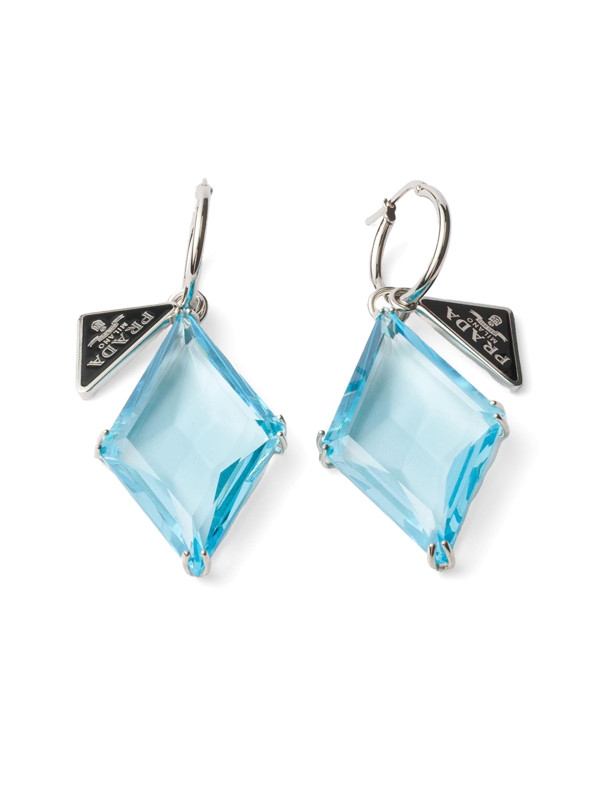 Prada Metal and Glass Earrings | Saks Fifth Avenue