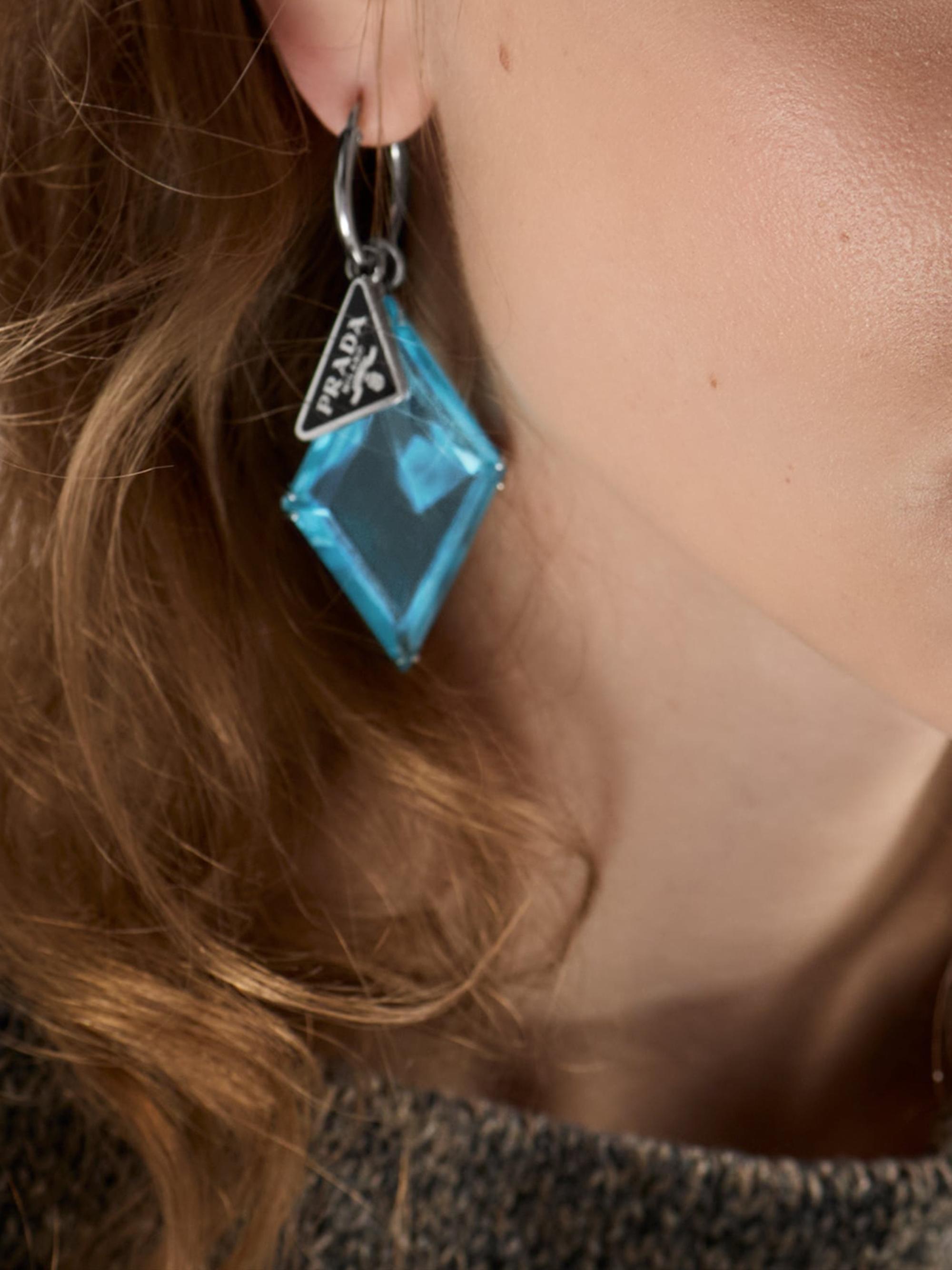 Prada Metal and Glass Earrings | Saks Fifth Avenue