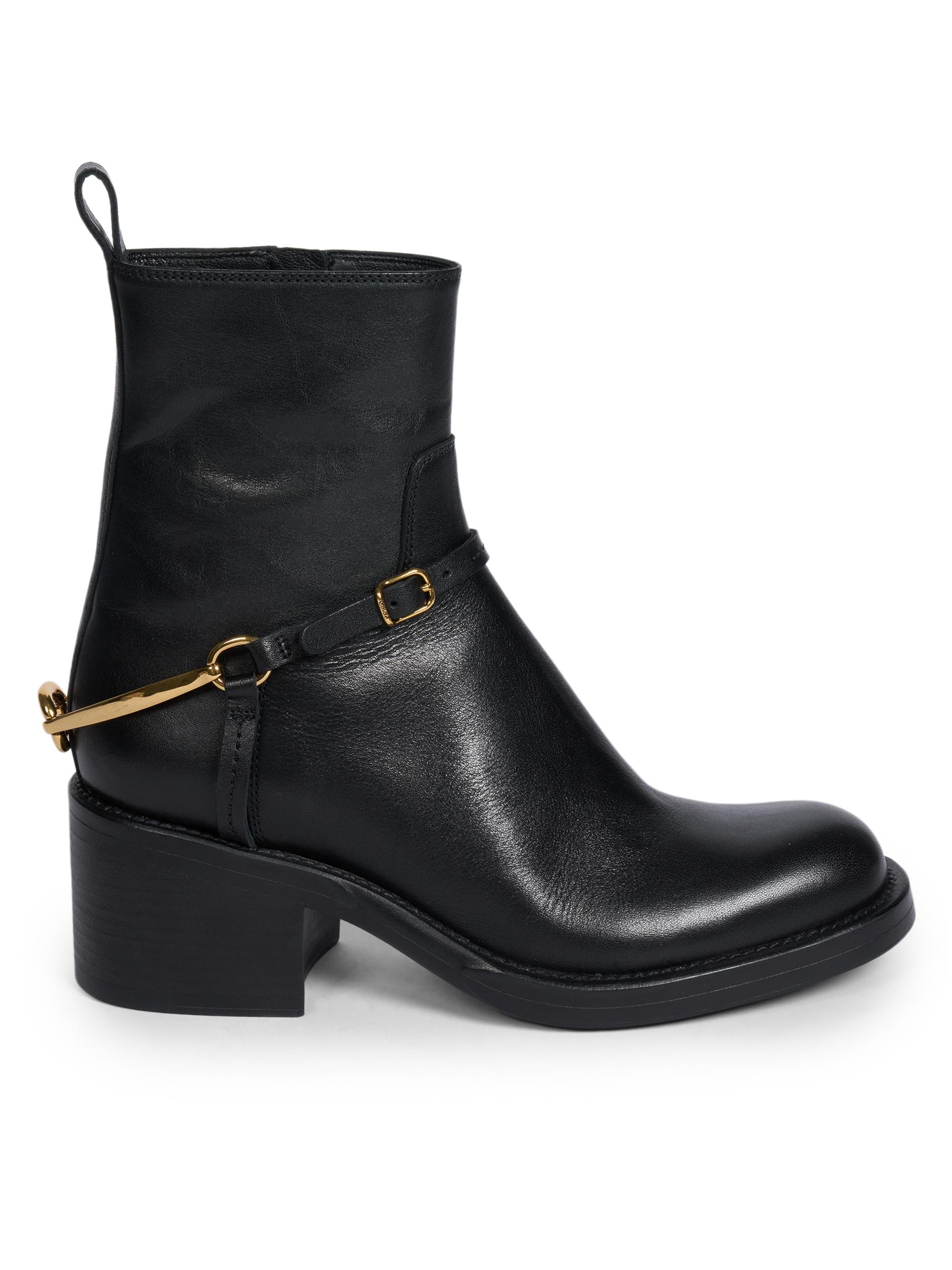 Chloé Women's Dakota Harness Strap Leather Ankle Boots - Black