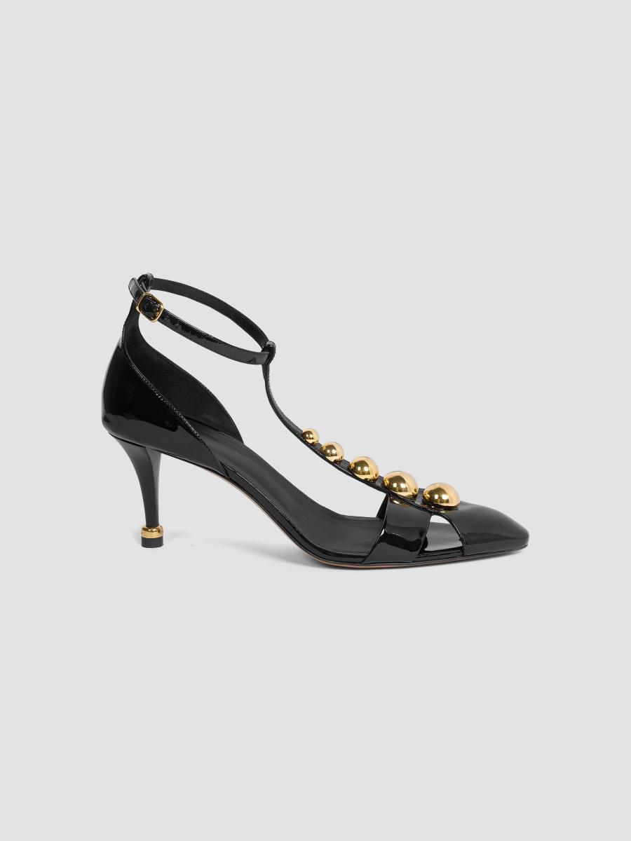 Chloé Cleia 70MM Studded Patent Leather Pumps | Saks Fifth Avenue