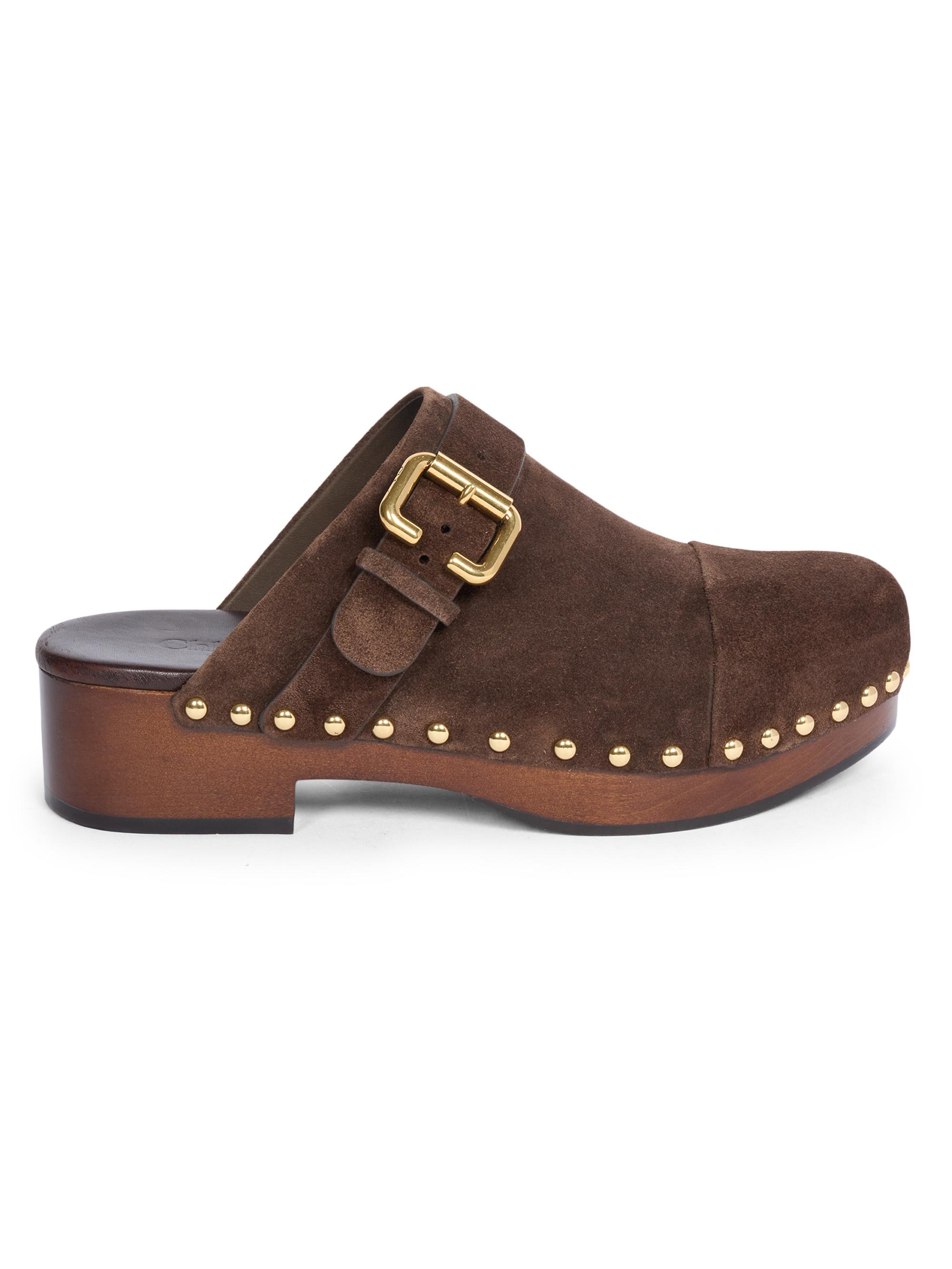 Chloé Women's Jeannette Suede Clogs - Chocolate Brown
