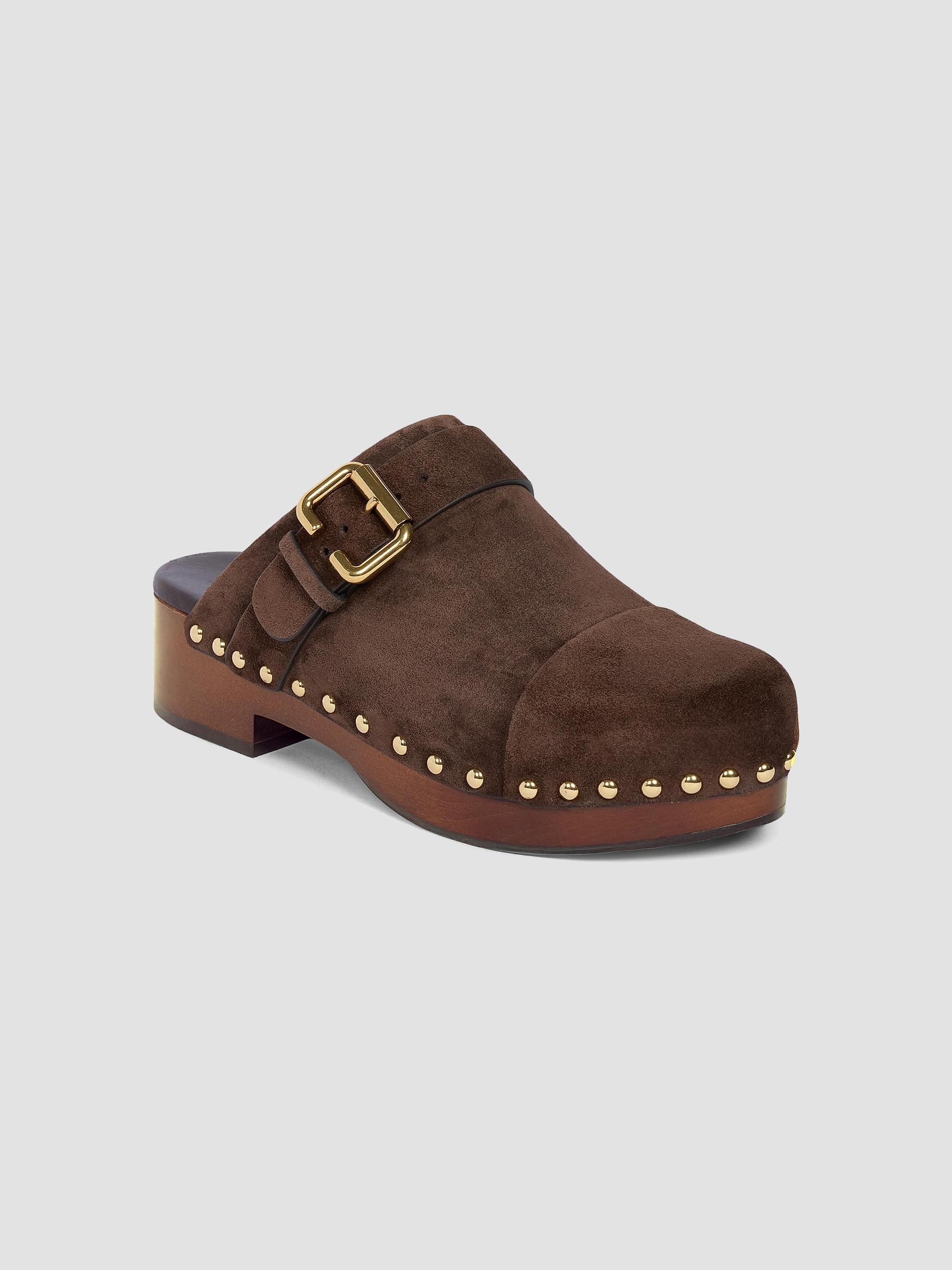 Chloé Women's Jeannette Suede Clogs - Chocolate Brown | Thumbnail 2