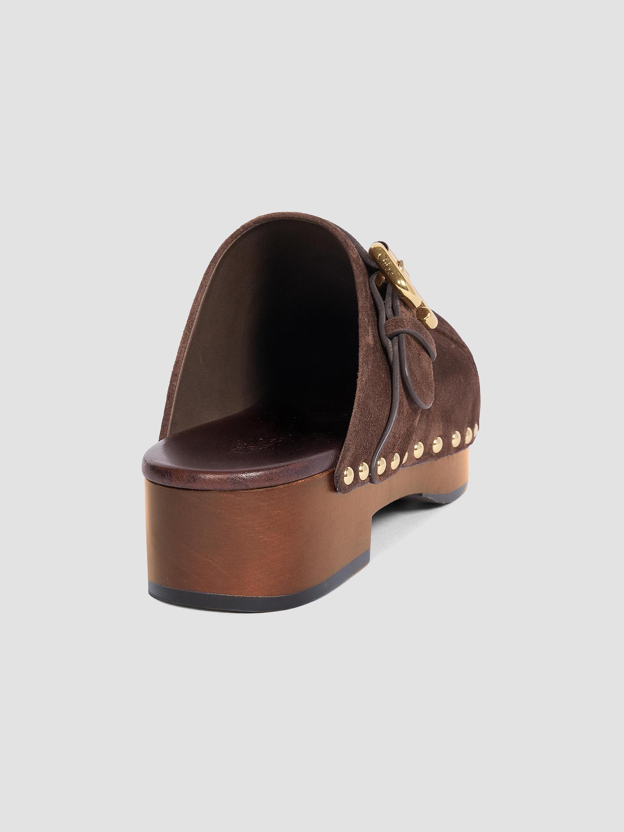 Chloé Women's Jeannette Suede Clogs - Chocolate Brown | Thumbnail 3