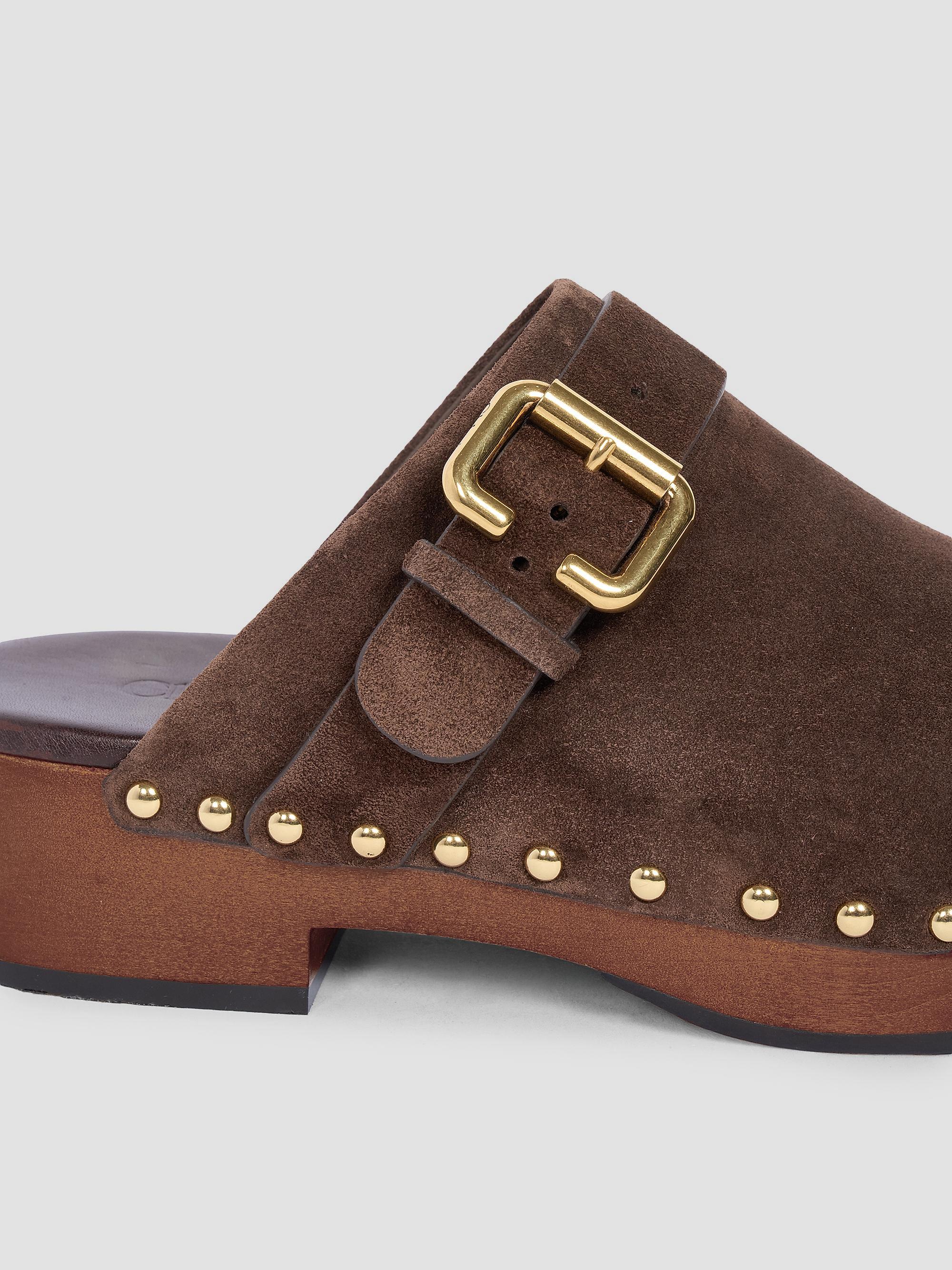Chloé Women's Jeannette Suede Clogs - Chocolate Brown | Thumbnail 6
