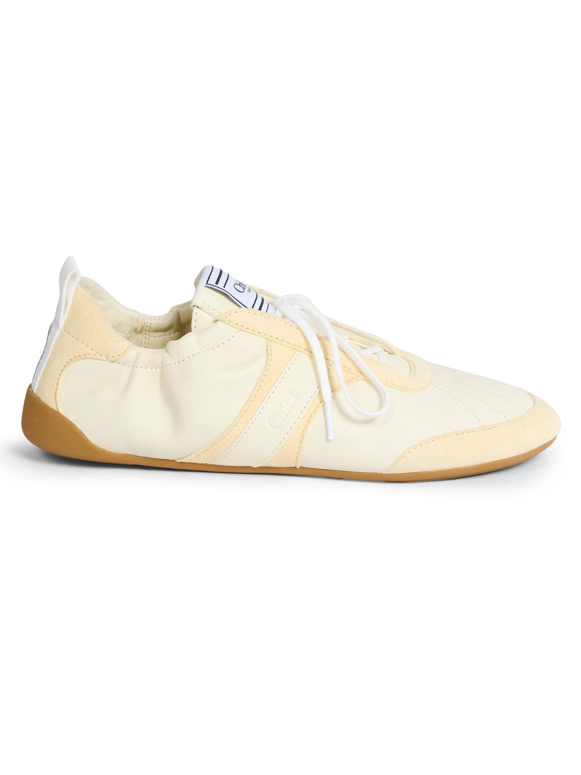 Chloé Women's Kick Leather Low-Top Sneakers - Buttercream