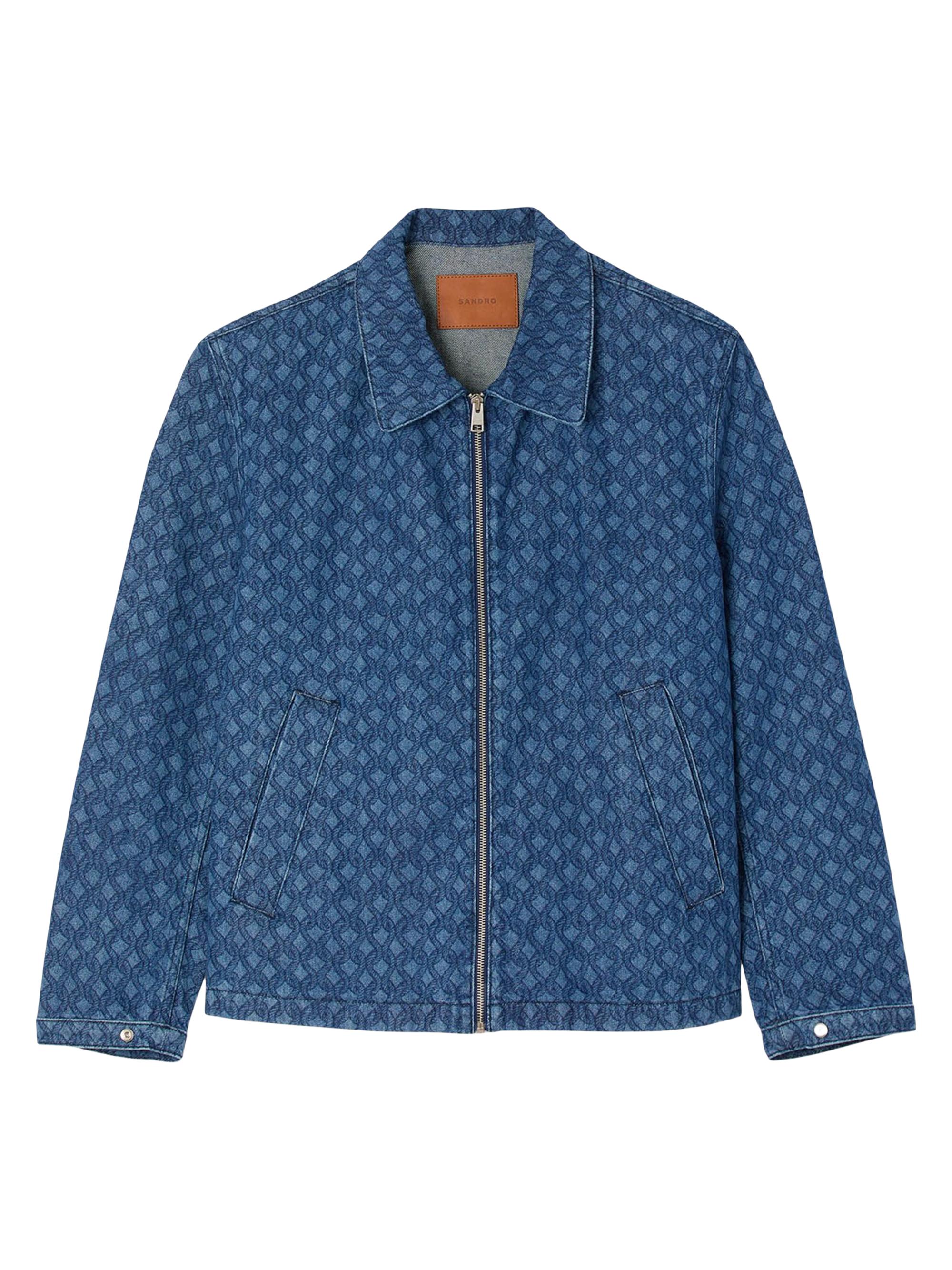 Sandro Men's Rope Motif Denim Jacket - Raw Denim