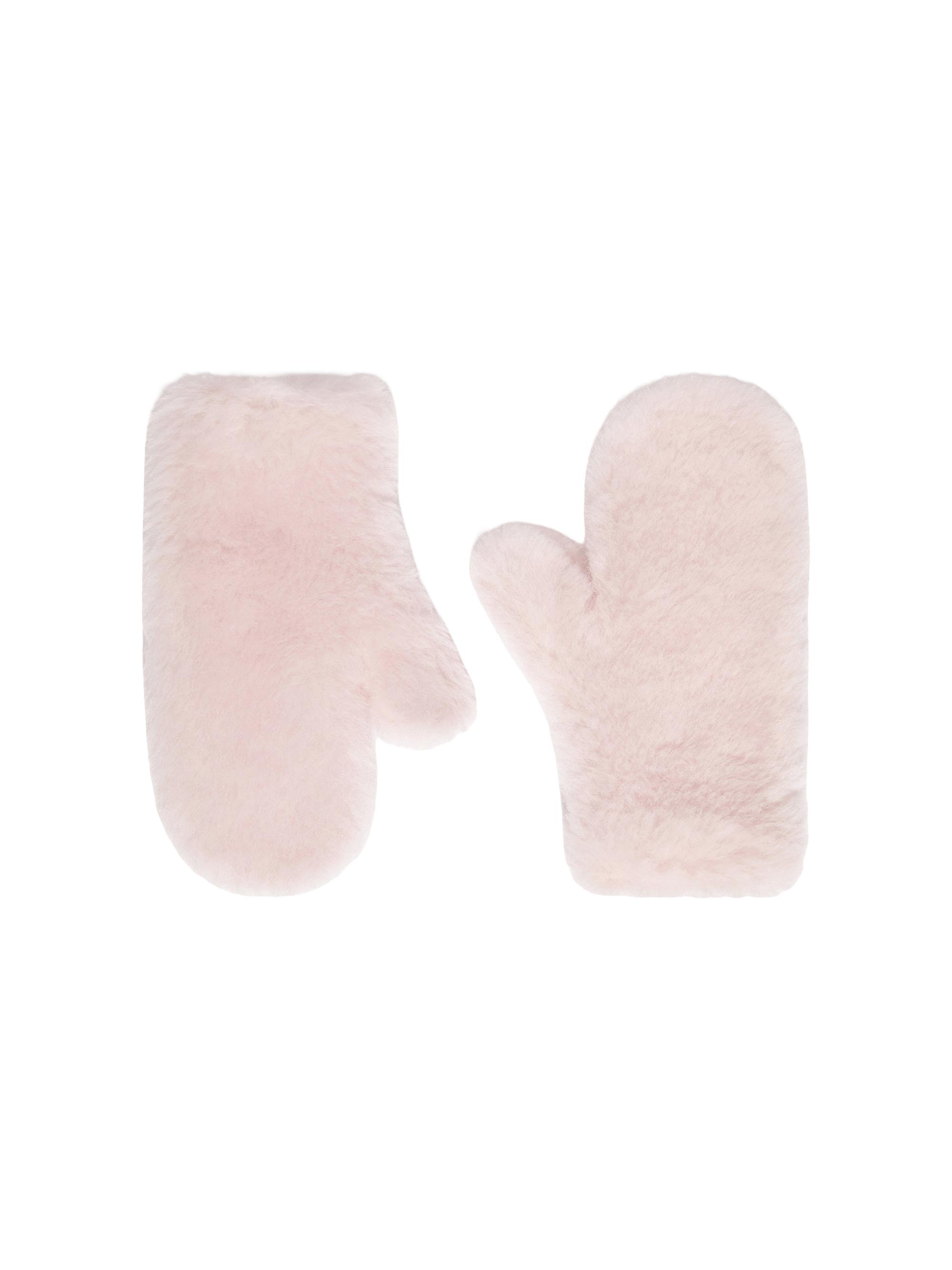 Max Mara Women's Mittens in Alpaca and Wool Teddy Fabric - Beige Pink