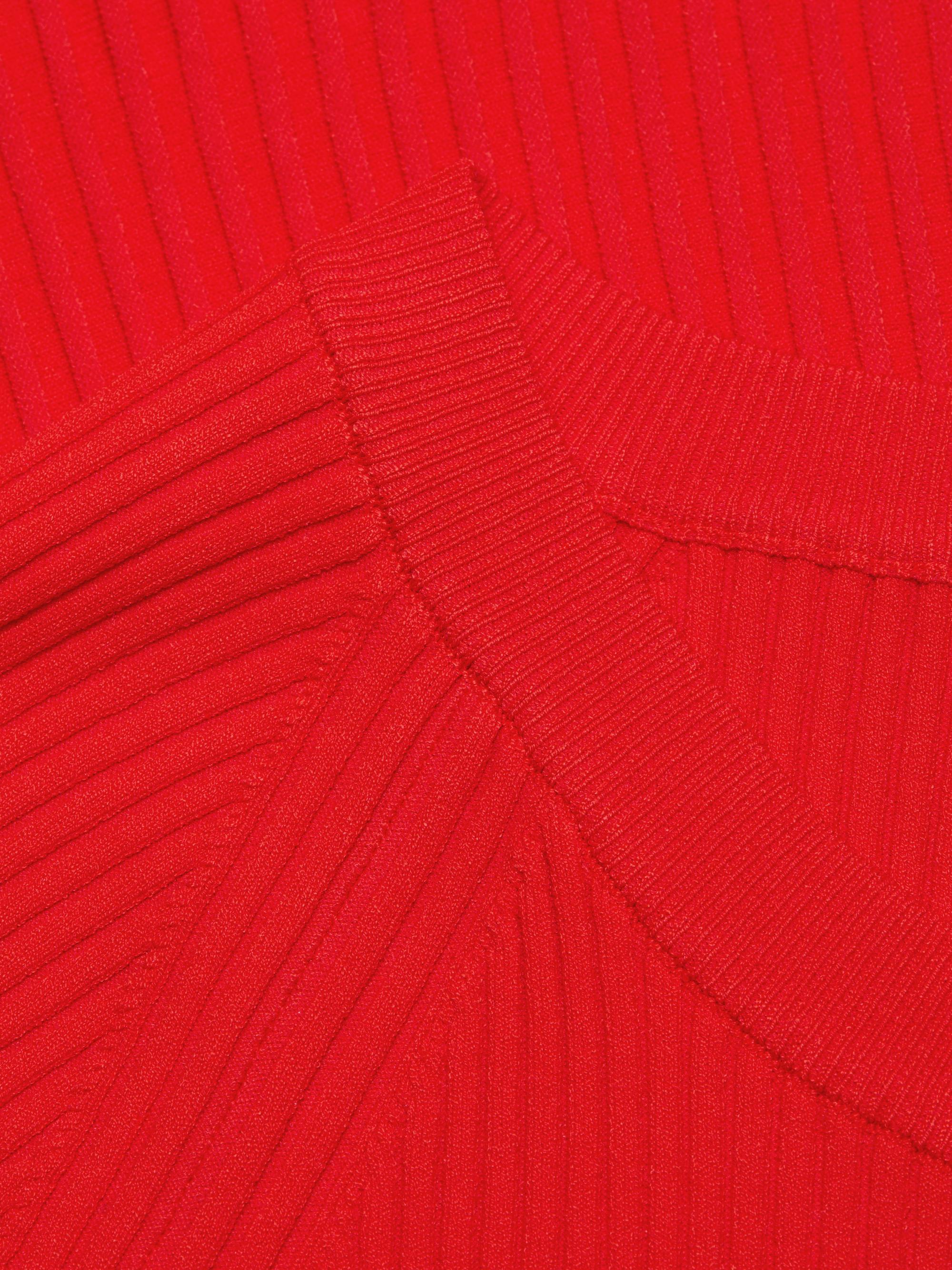 Elie Tahari Women's The Delaney Ribbed Midi-Dress - Red Bliss | Thumbnail 7