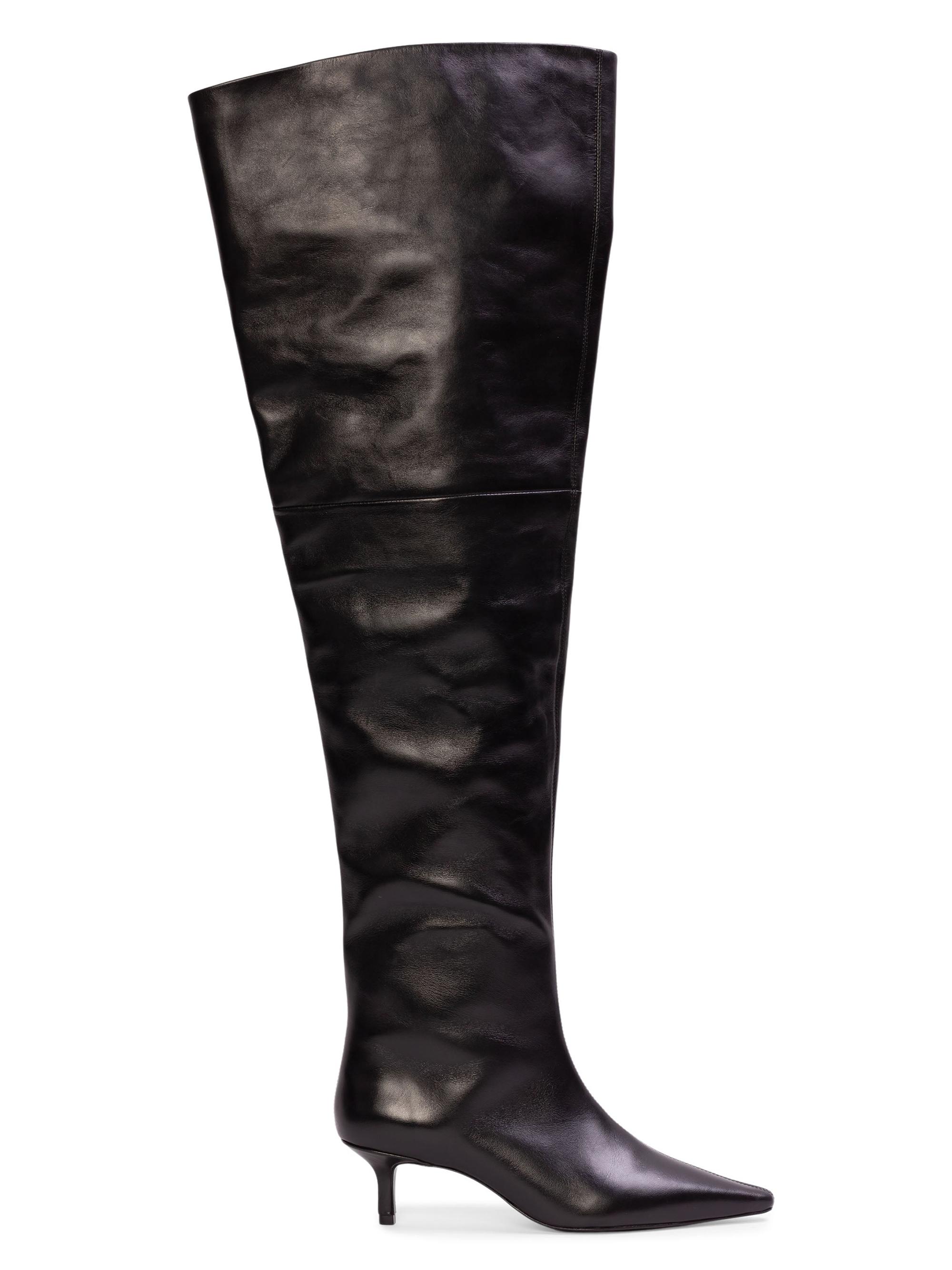 Black Suede Studio Kira 50MM Thigh-High Boots | Saks Fifth Avenue