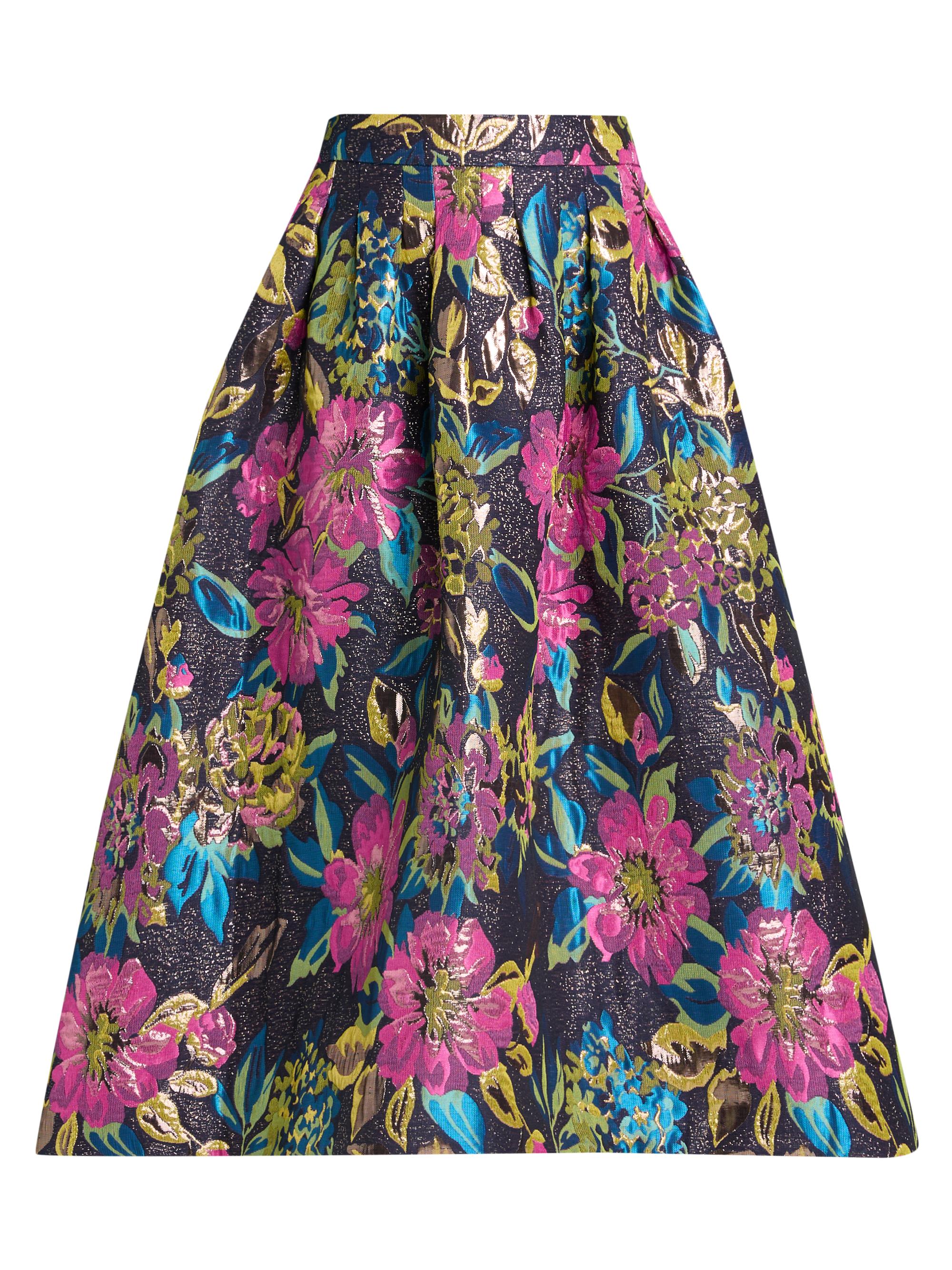 Lilly Pulitzer Women's Elyce Floral Brocade Midi-Skirt - Multi Canopy Blooms