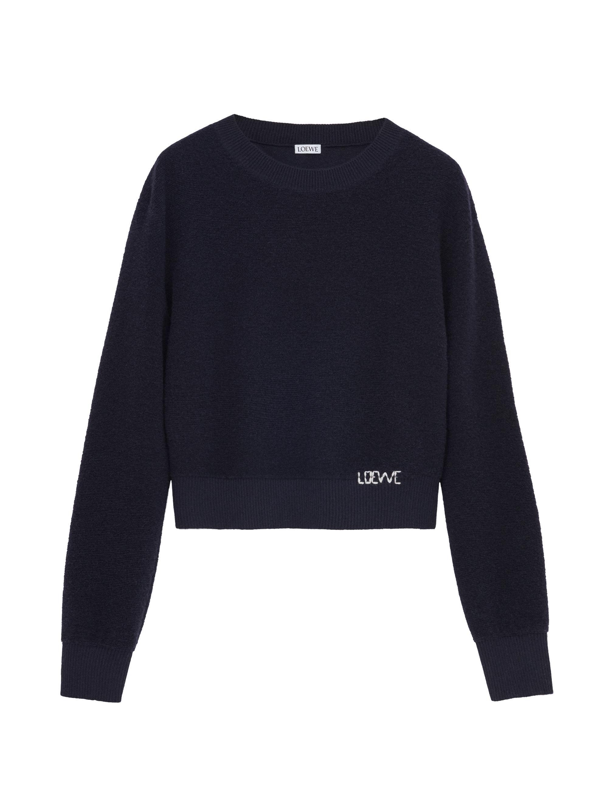 LOEWE Women's Stitch Logo Wool Sweater - Navy