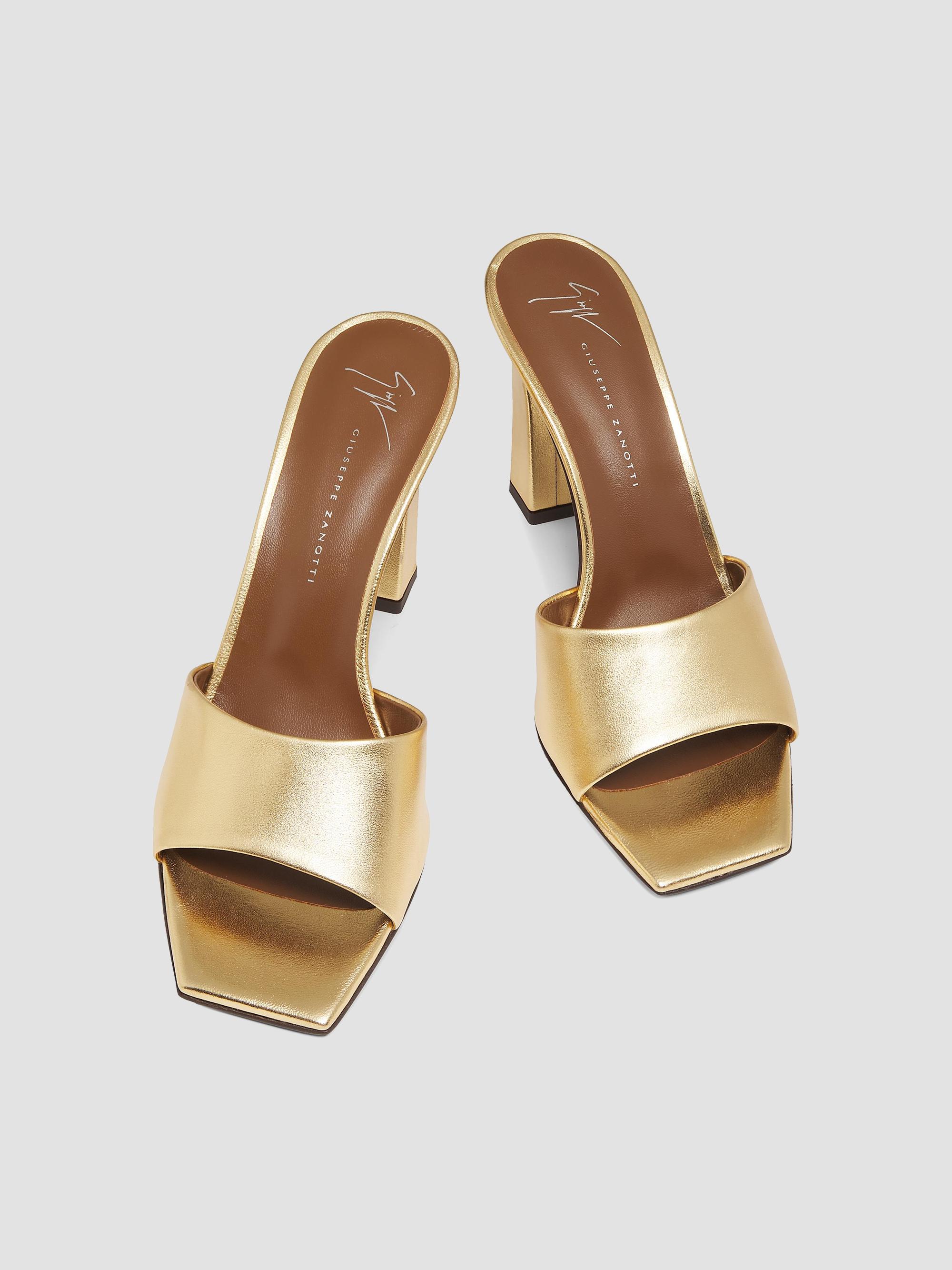 Giuseppe Zanotti Mizuki Oro 90MM Metallic Leather Mules | Saks