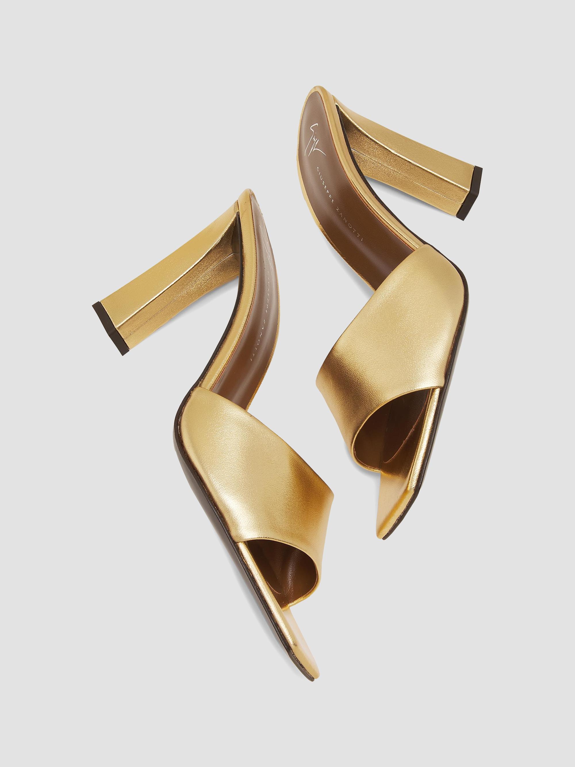 Giuseppe Zanotti Mizuki Oro 90MM Metallic Leather Mules | Saks