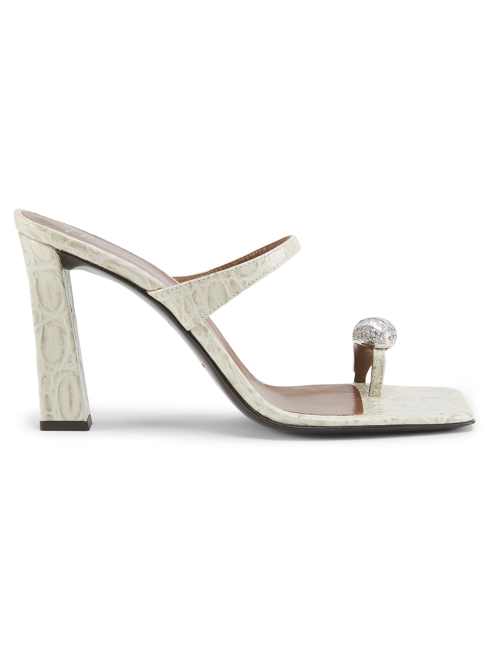 Giuseppe Zanotti Women's Morpheus Kefir 90MM Swarovski-Crystal Croc-Embossed Leather Sandals -