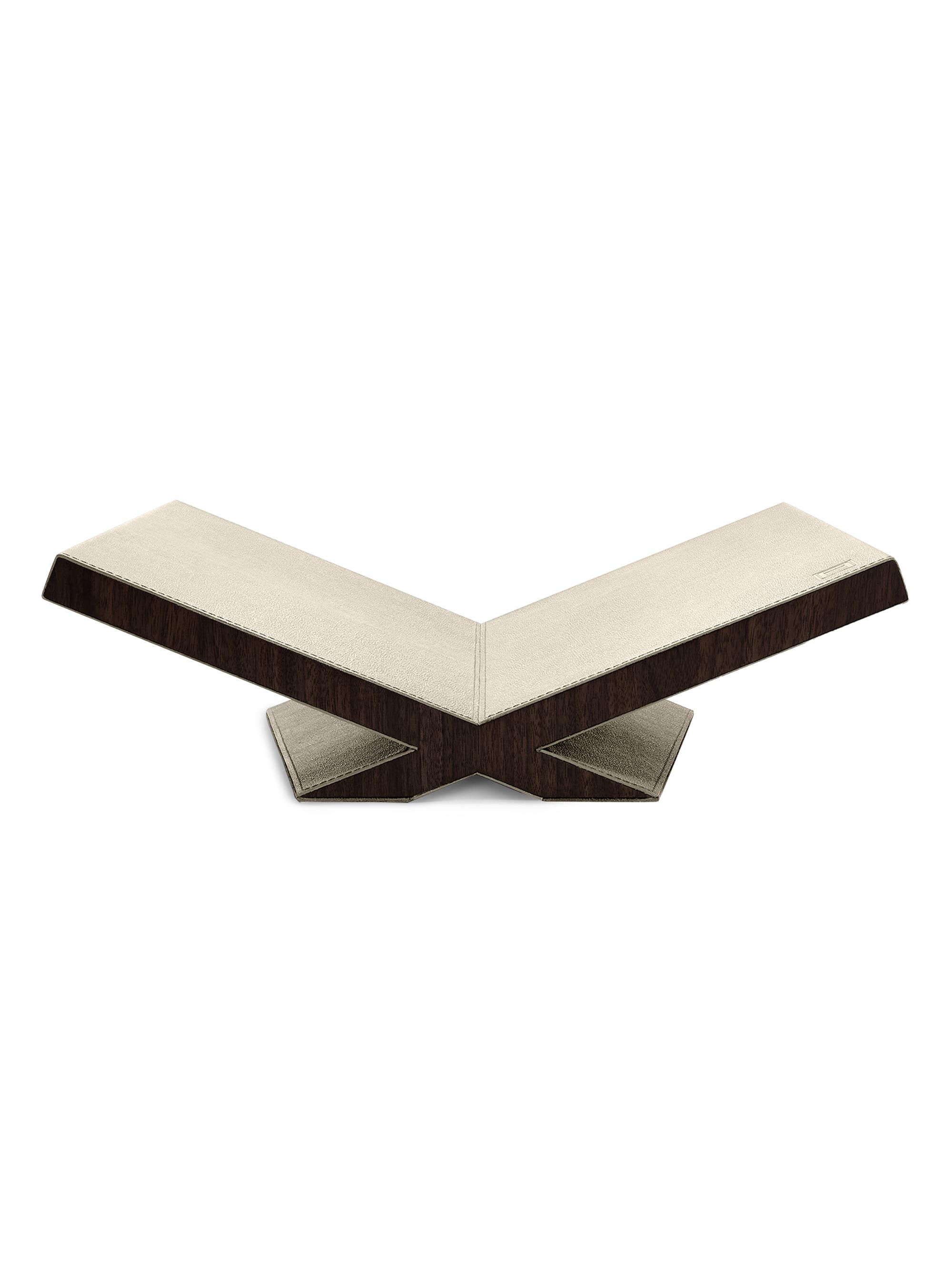 Assouline Classic Culture Walnut Wood & Leather Bookstand - Stone