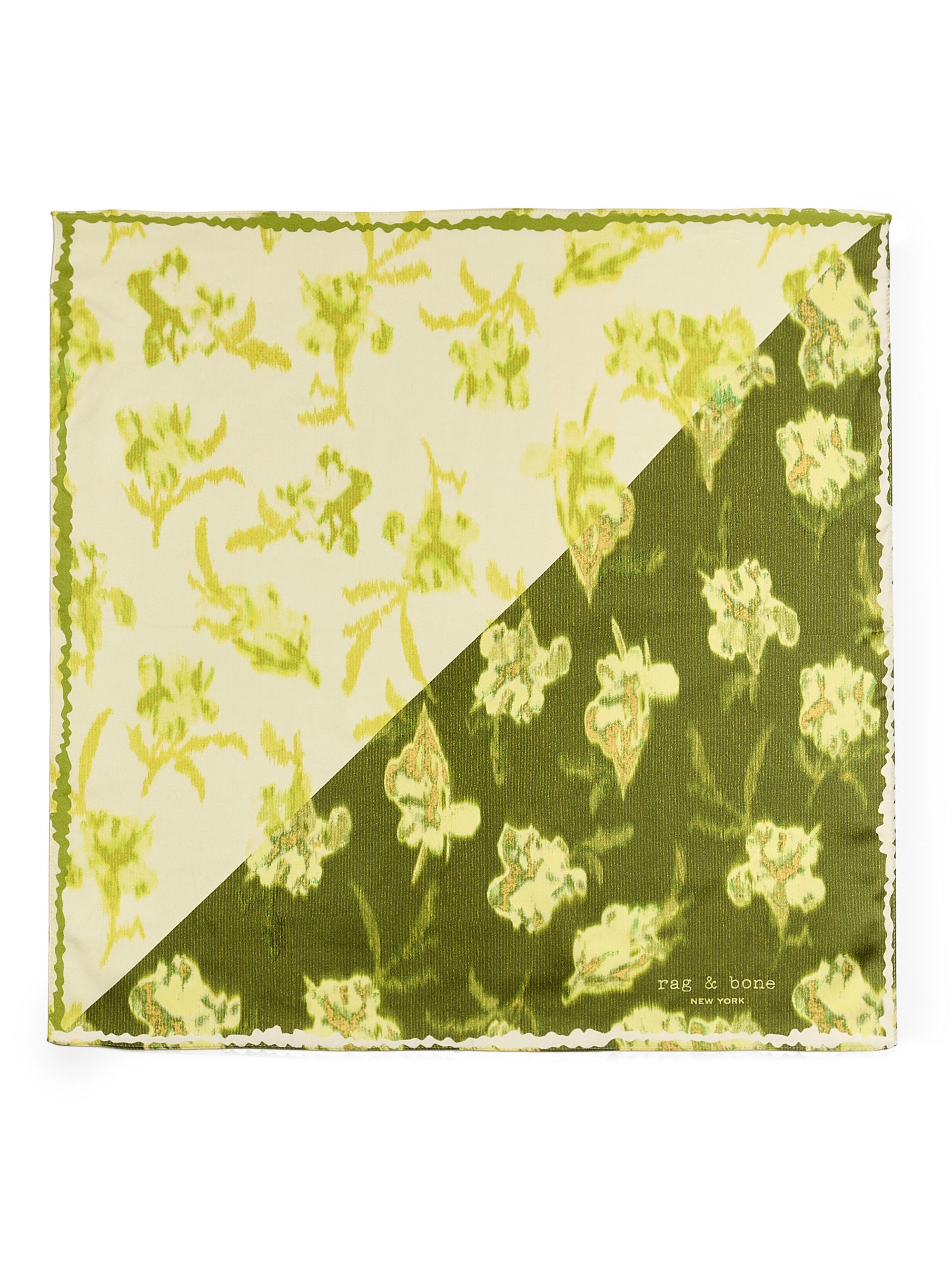 rag & bone Women's Kit Abstract Silk Bandana - Lime