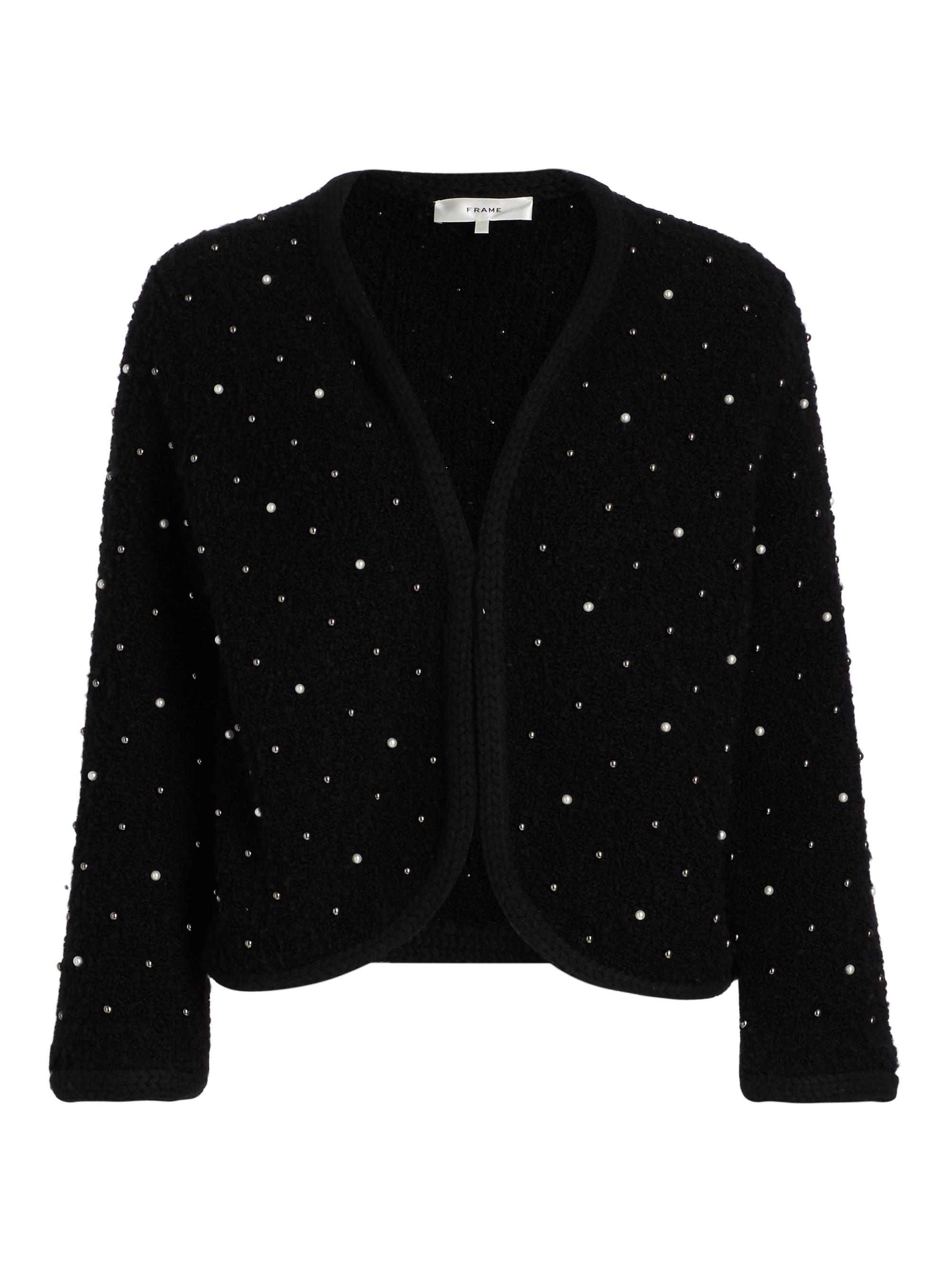 FRAME Women's The Embellished Knit Jacket - Black