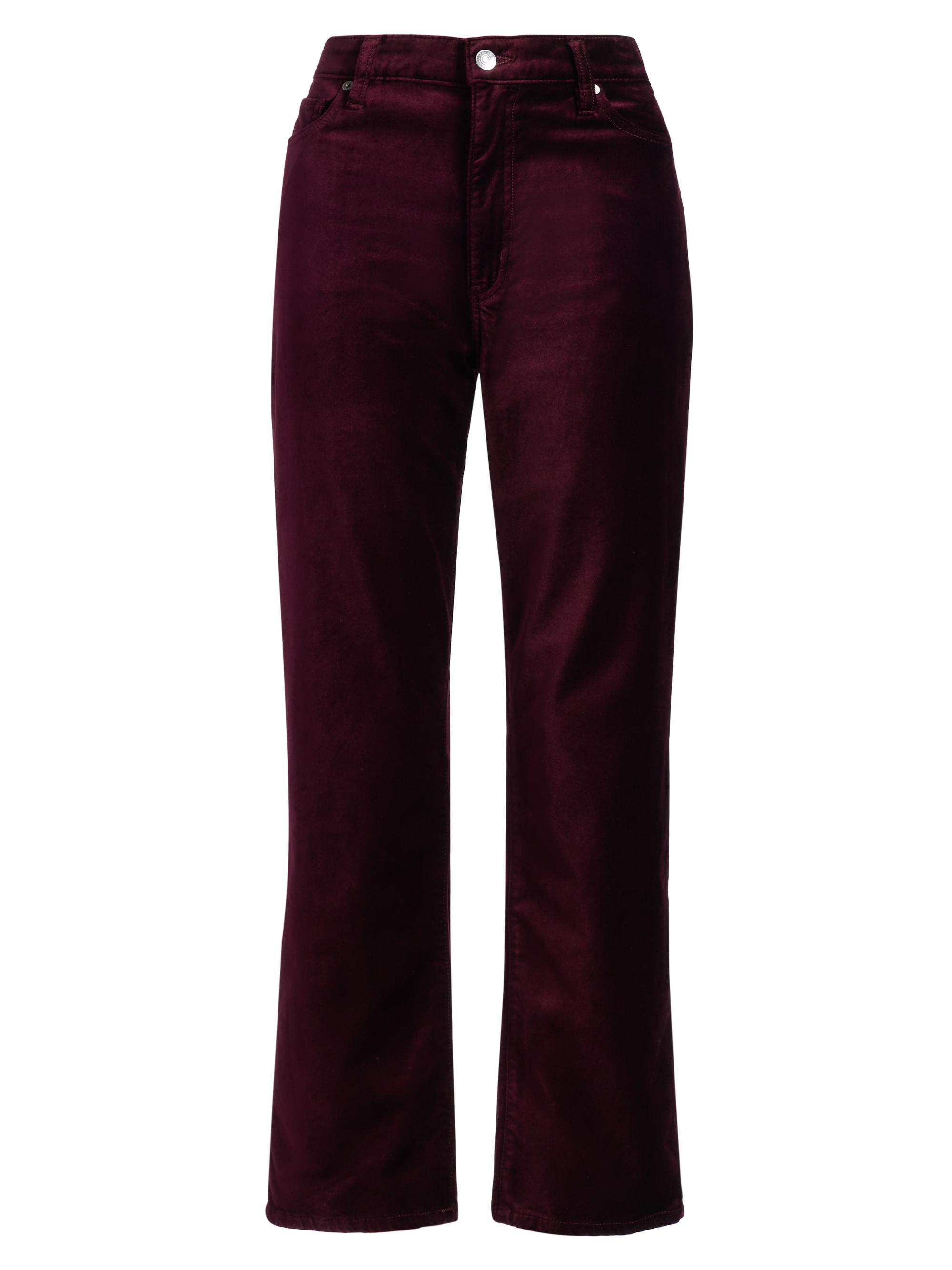 FRAME Women's Le Sleek Velveteen Straight-Leg Pants - Full Glass Velvet