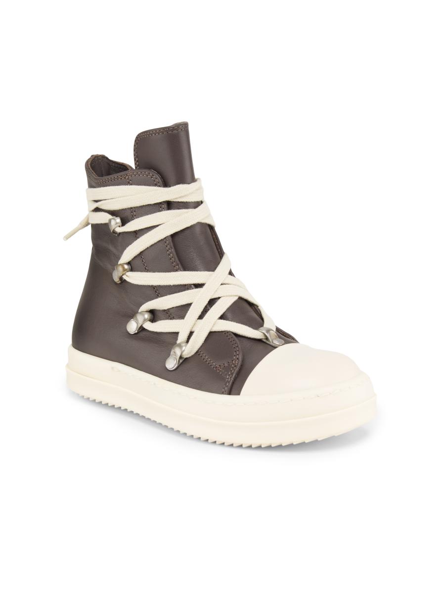 Rick Owens Little Kid's Hexalace Leather Sneakers | Saks Fifth Avenue