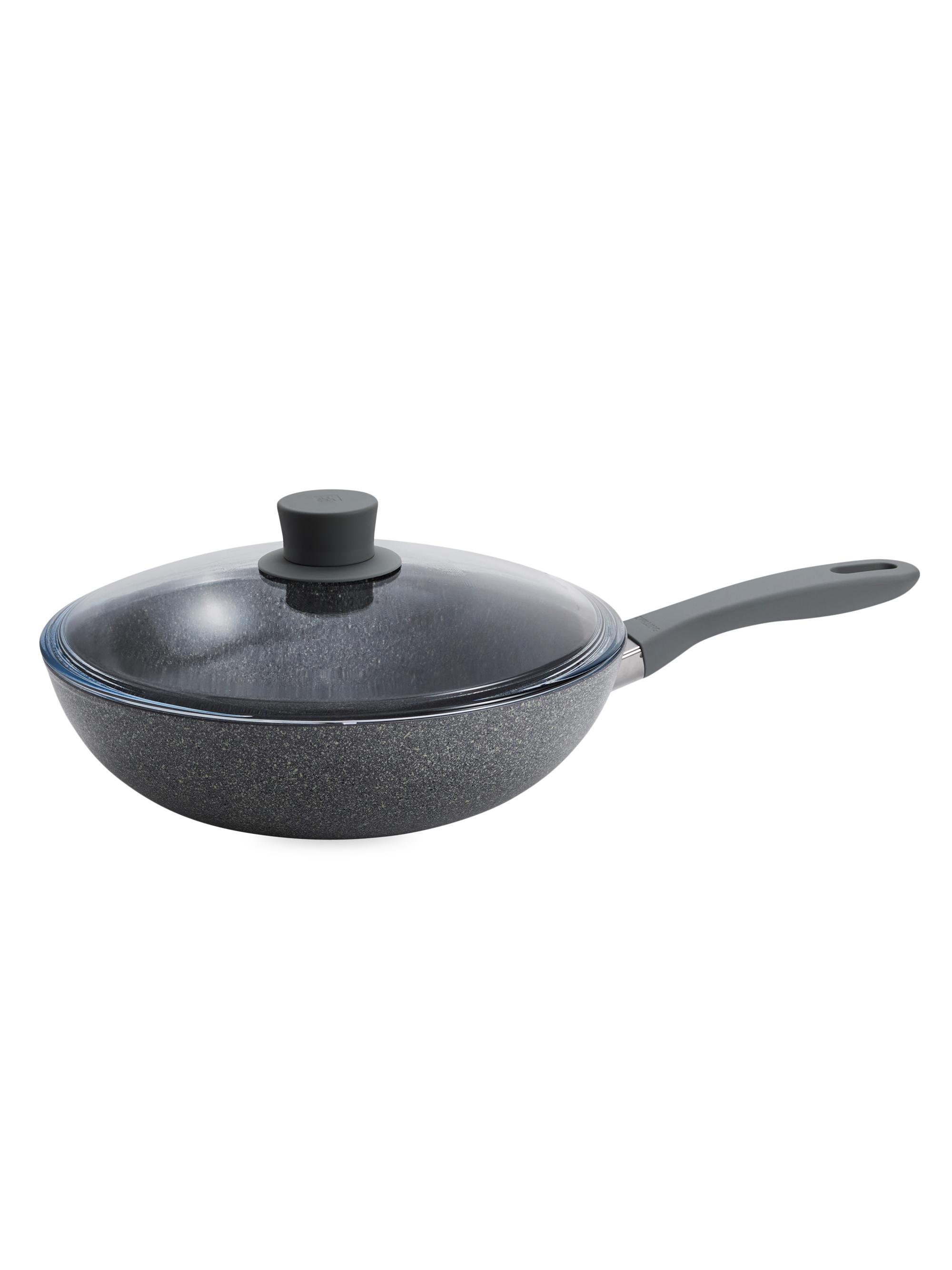 ZWILLING J.A. Henckels Parma Plus Ceramic 11''Aluminum Ceramic Nonstick Wok with Lid - Grey 11