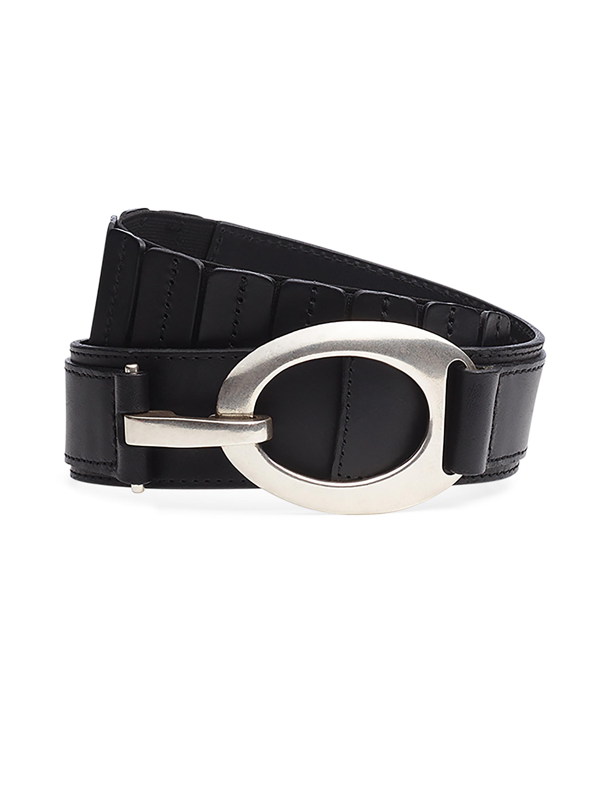 rag & bone Women's Ryder Leather Hook Belt - Black
