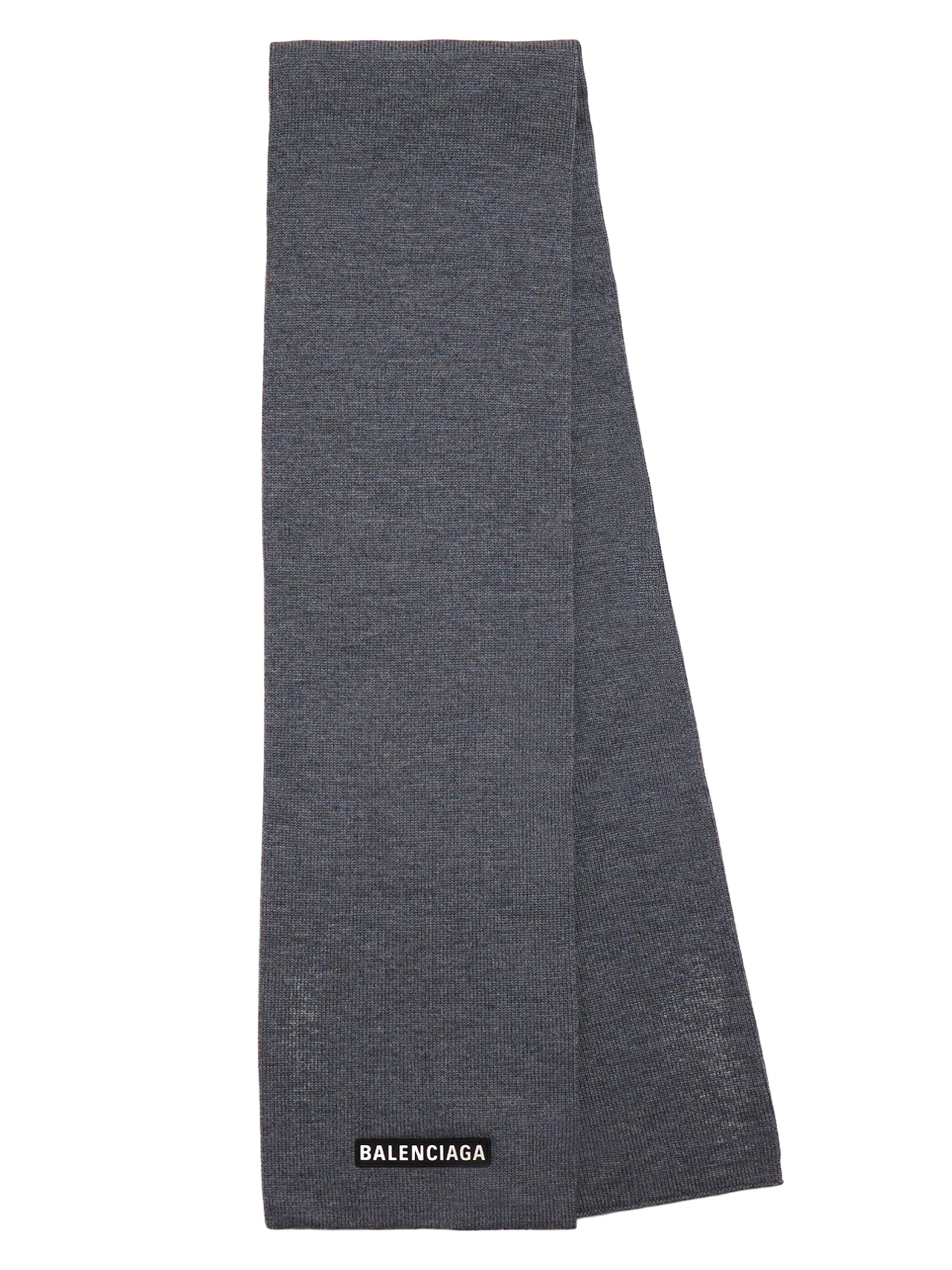 Balenciaga Men's Patch Scarf - Grey - Men's Clothing