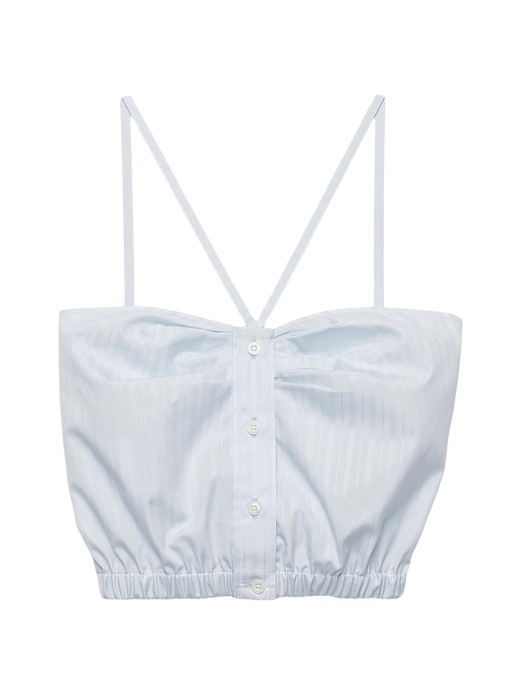 Prada Women's Cotton Crop Top - Blue